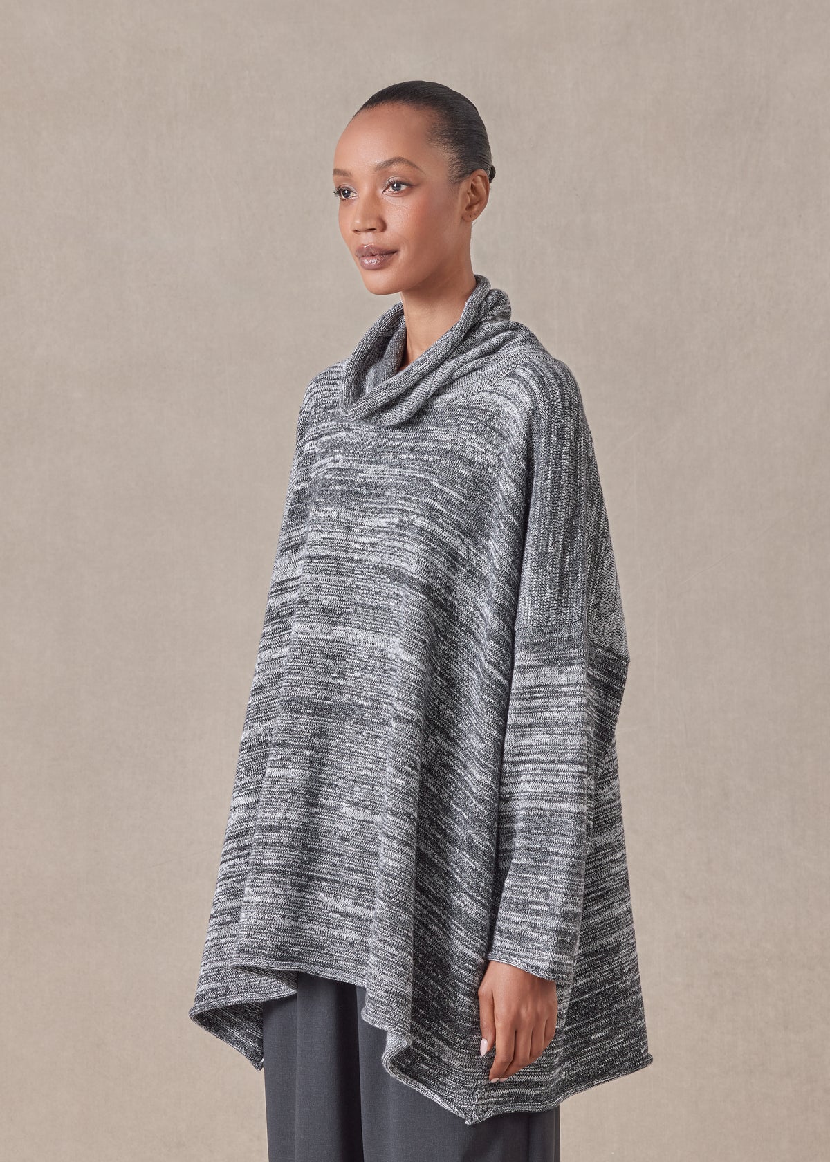 cotton linen mix wide a-line monks top - long