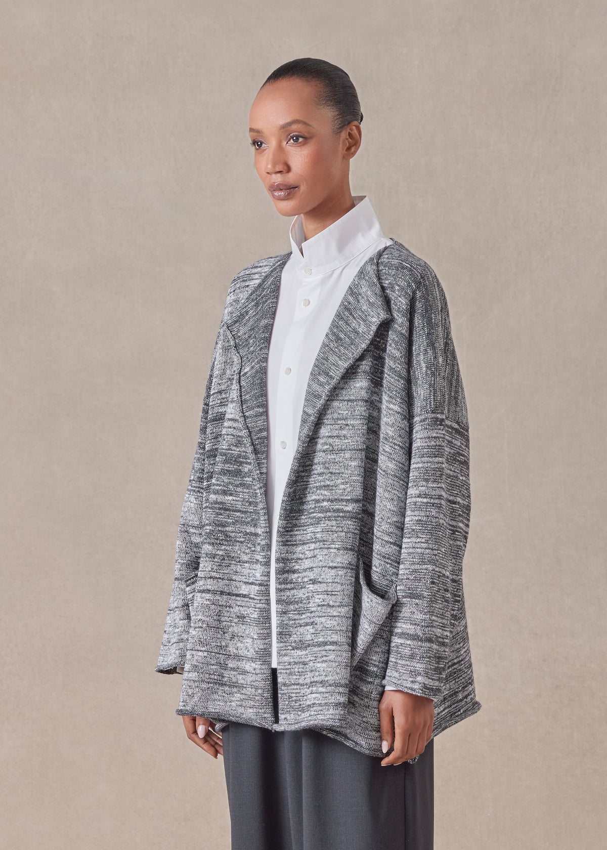 cotton linen mix jacket coat - mid plus