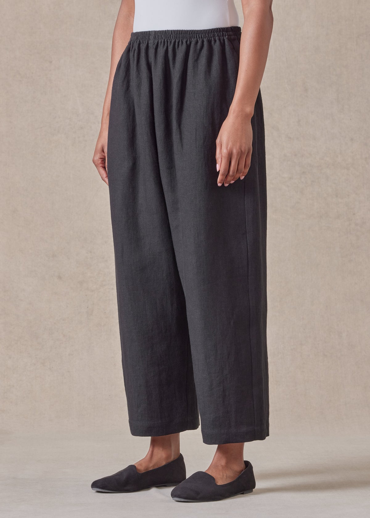 Heavyweight linen japanese trouser (black)
