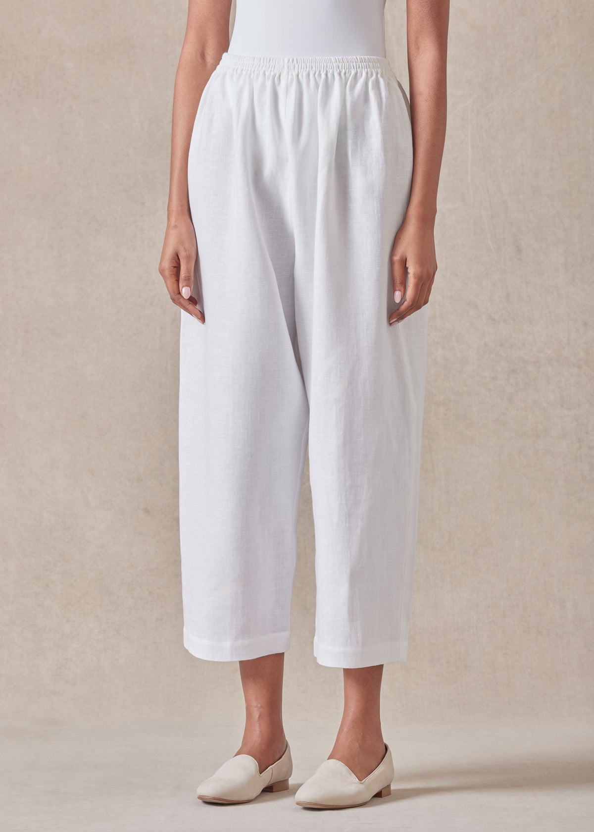 Heavyweight linen japanese trouser (white)