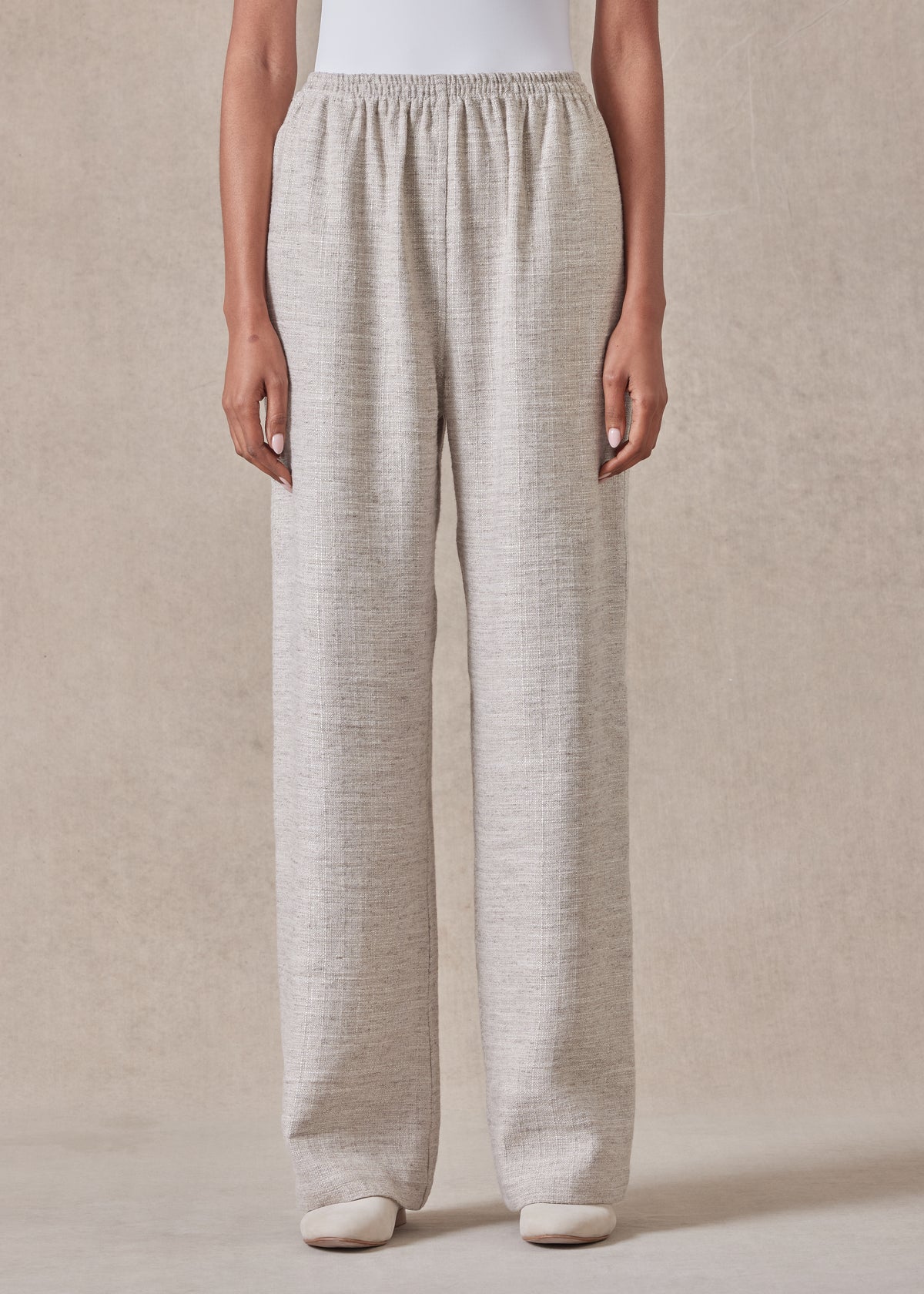textured linen mix trouser (natural)