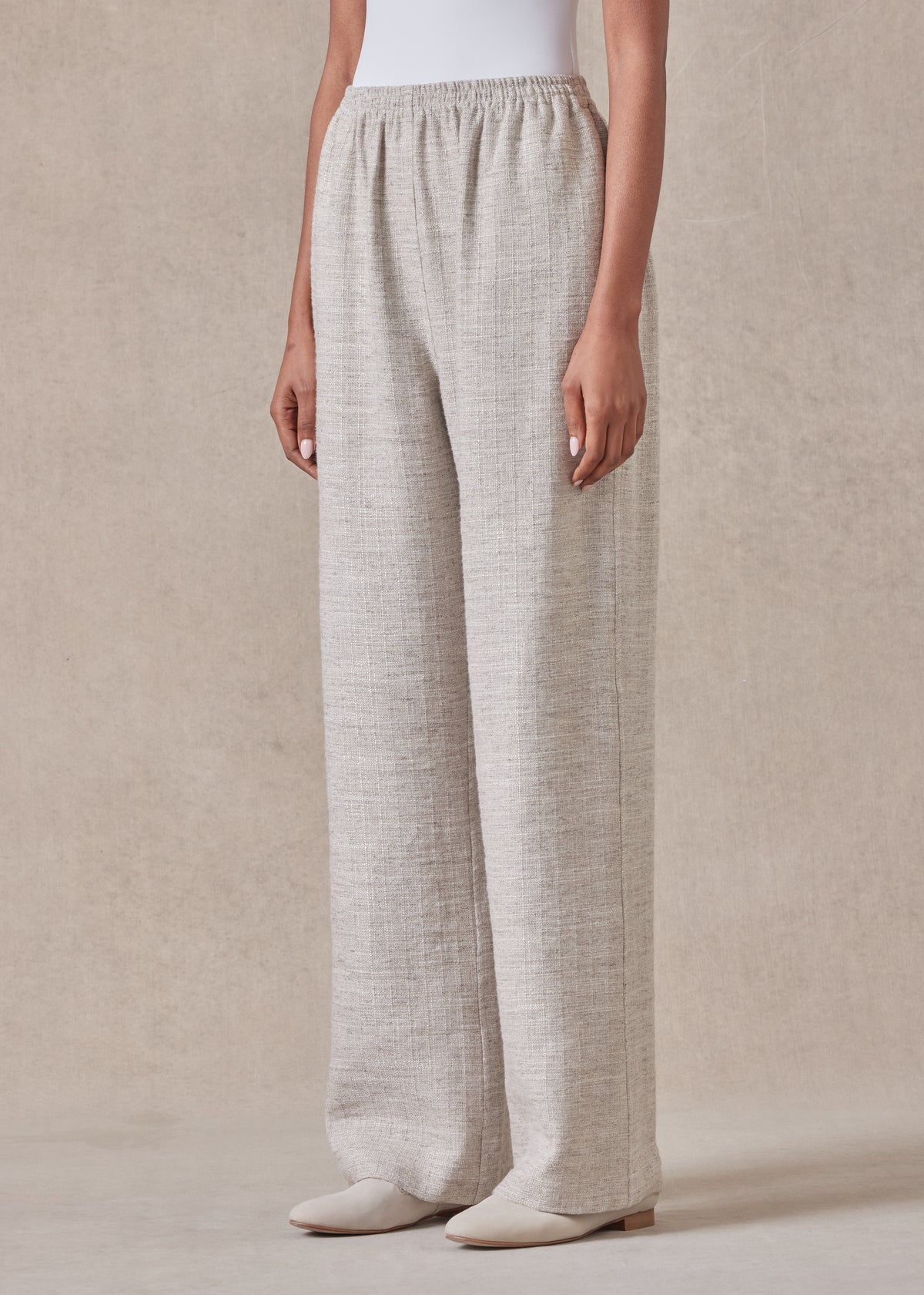textured linen mix trouser (natural)