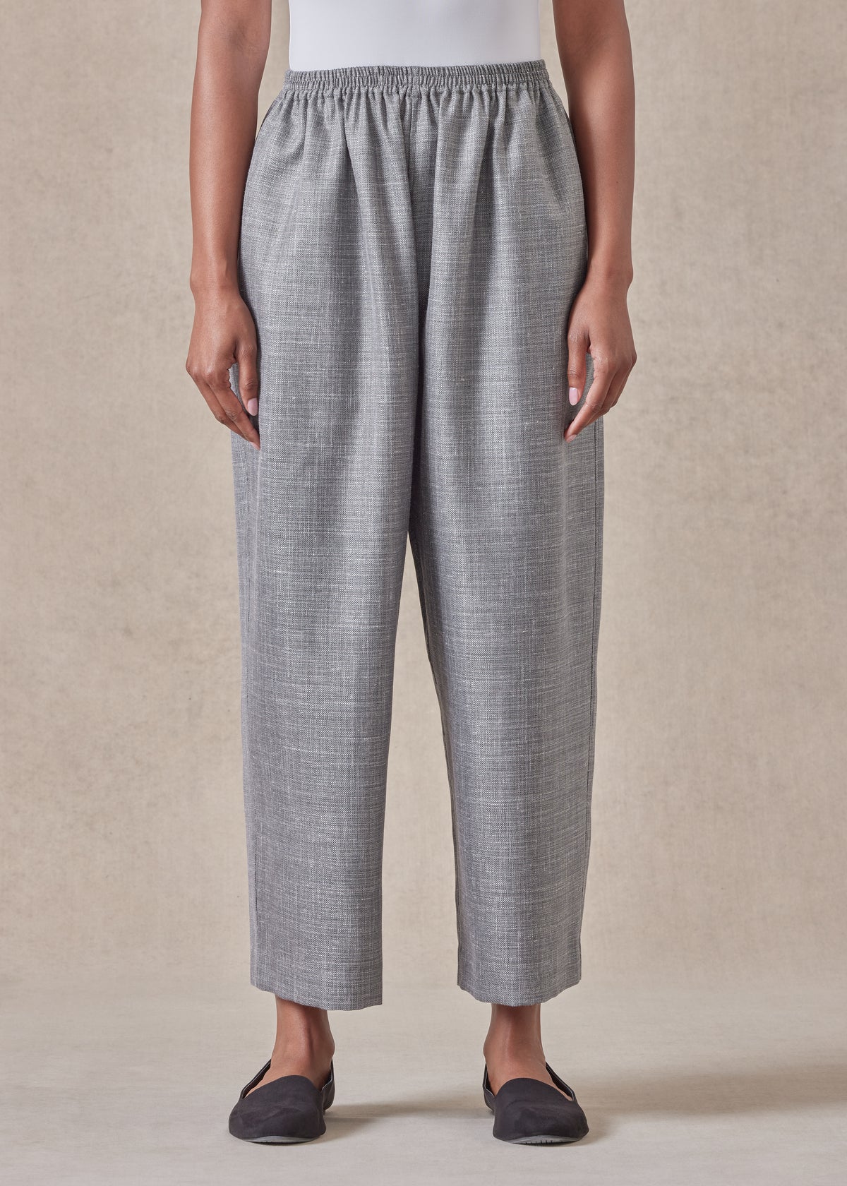 silk linen wool mix japanese trouser