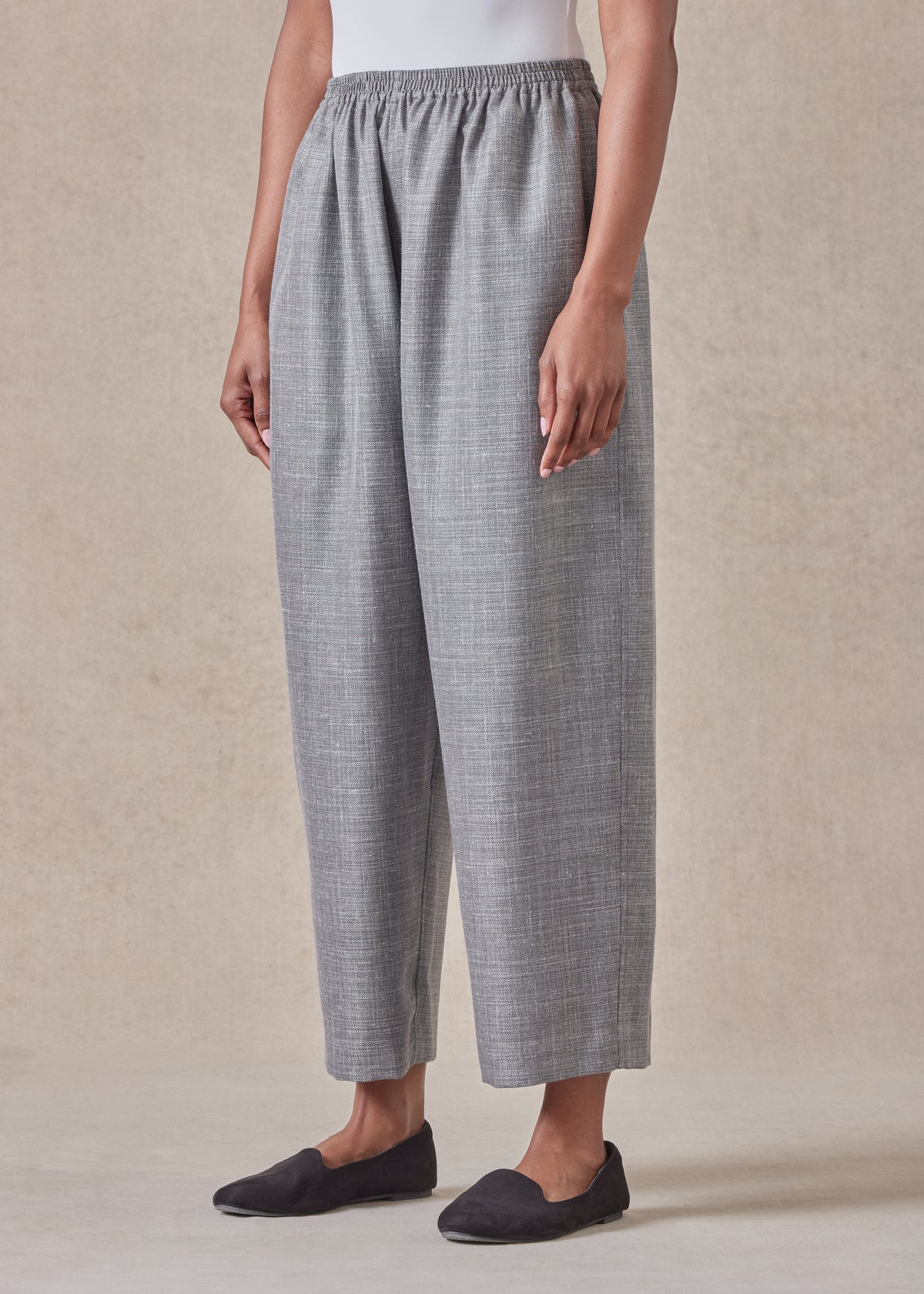 silk linen wool mix japanese trouser