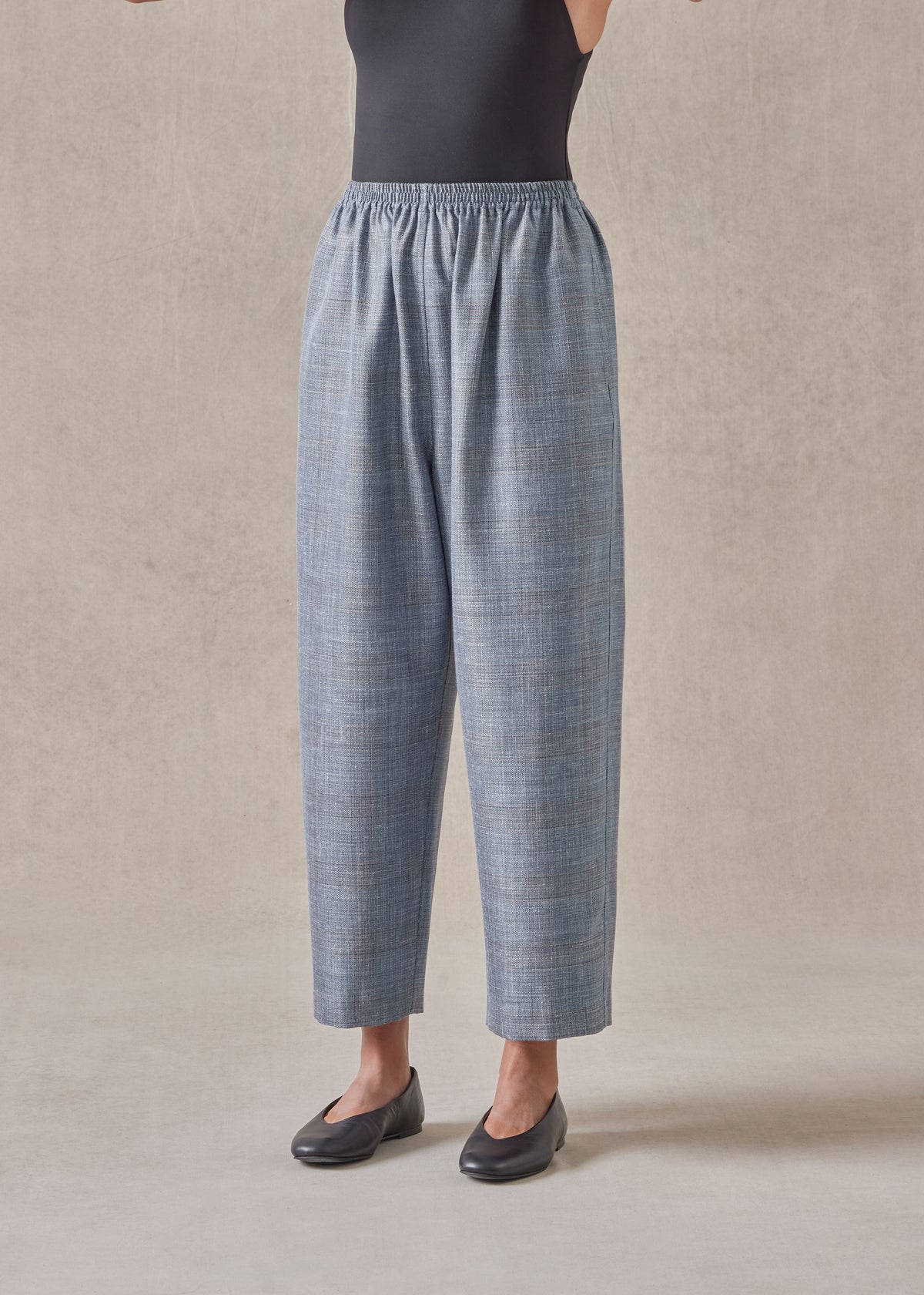 silk linen wool mix japanese trouser