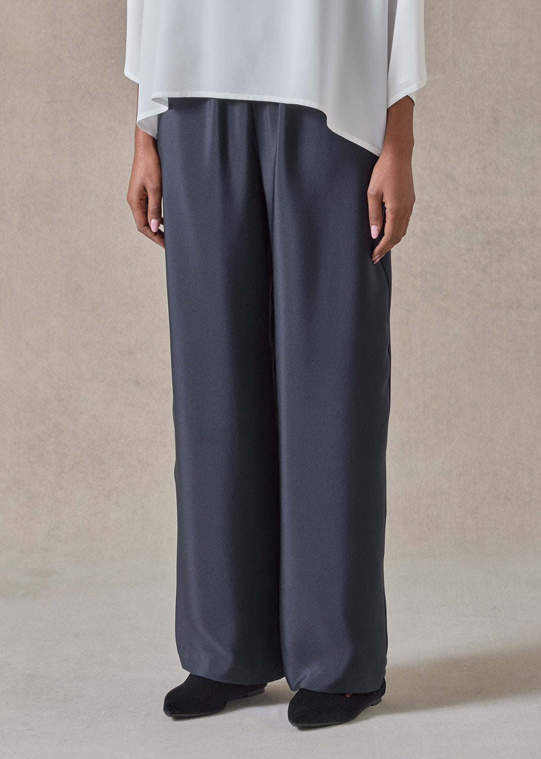 silk flared trouser (midnight)