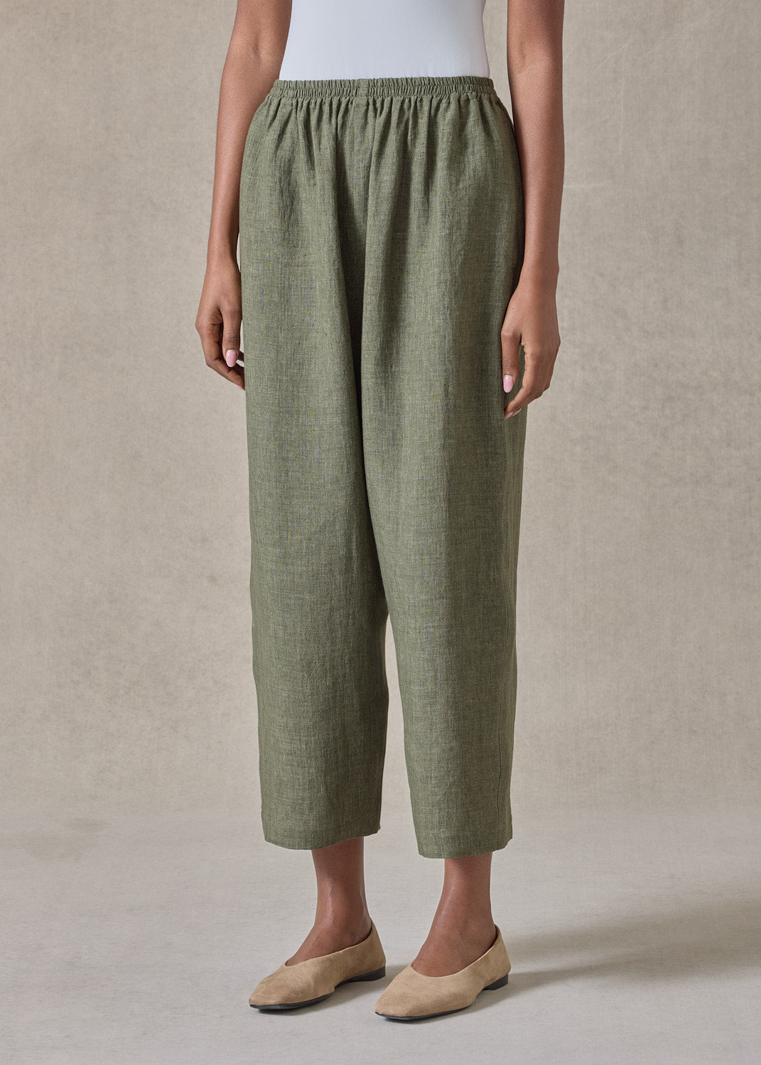 lightweight delave linen japanese trouser (olive)