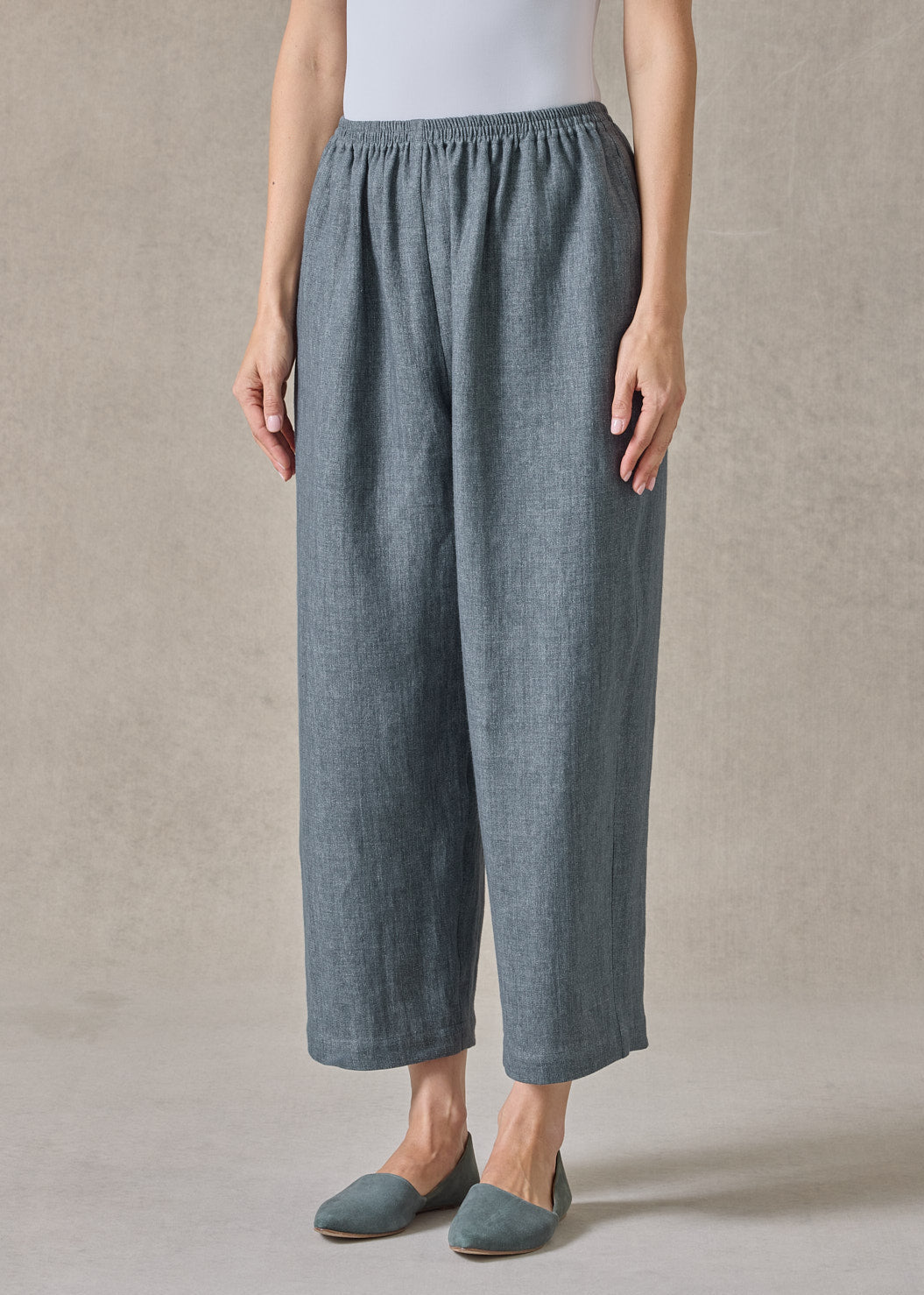 heavyweight delave linen japanese trouser (petrol)