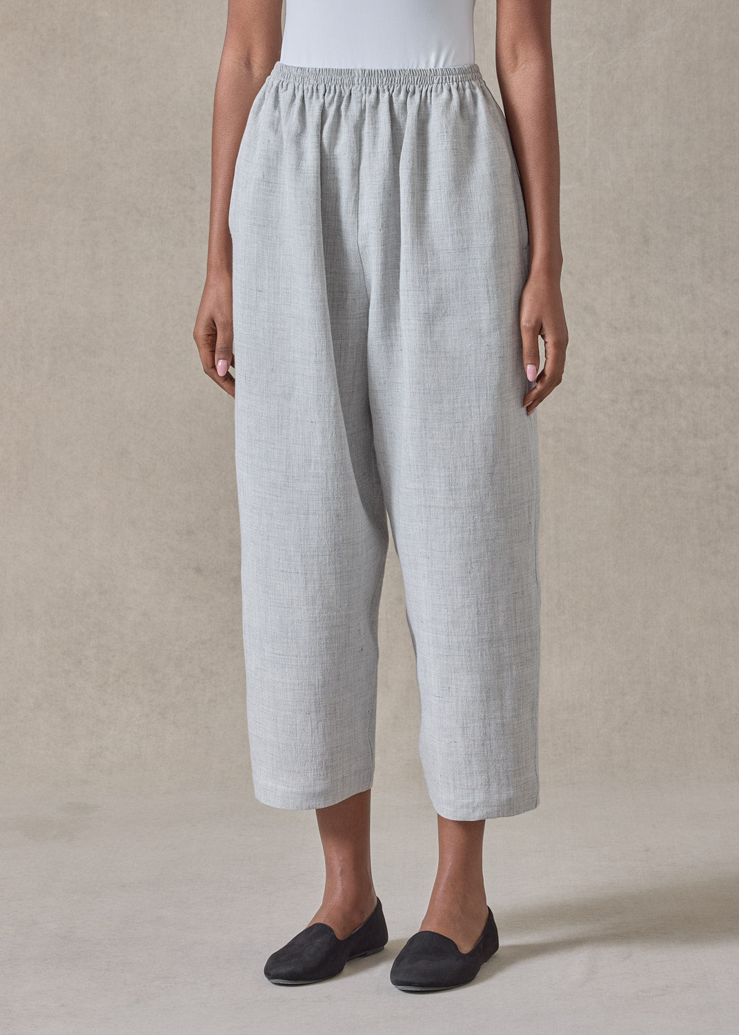 melange linen japanese trouser (cloudgrey)