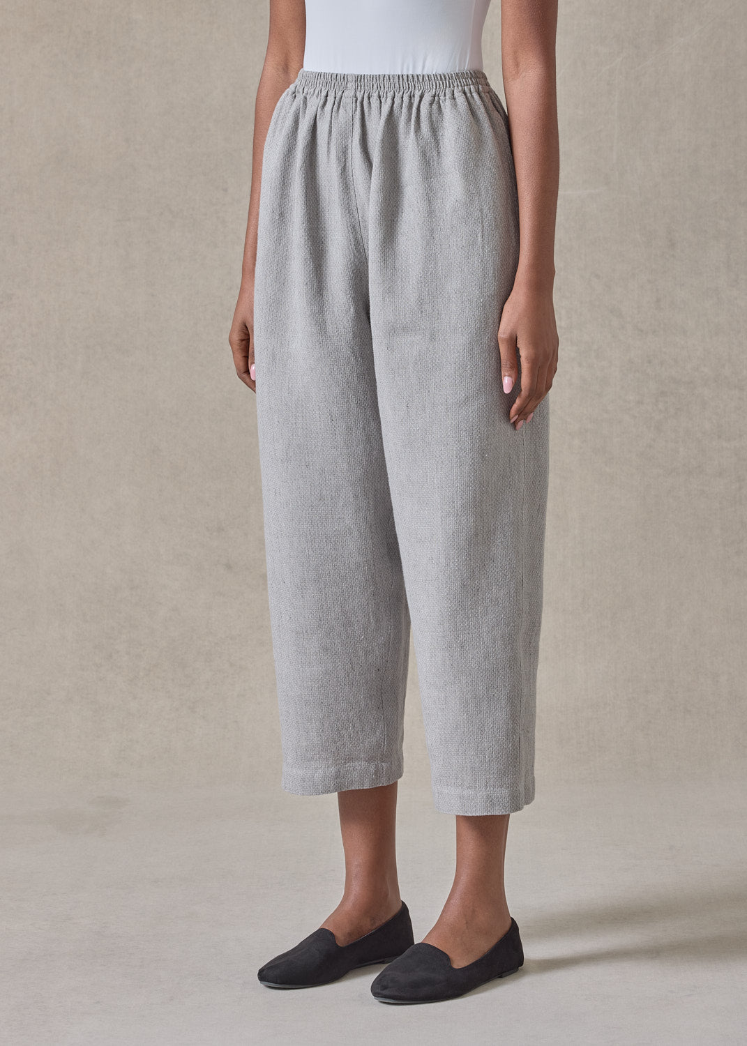 textured linen japanese trouser (grey)