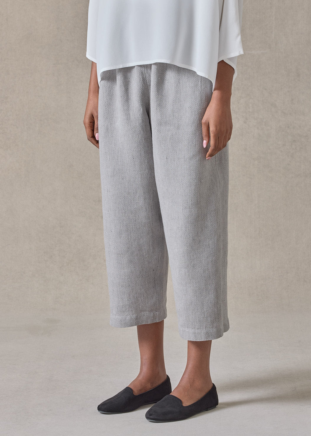 textured linen japanese trouser (grey)