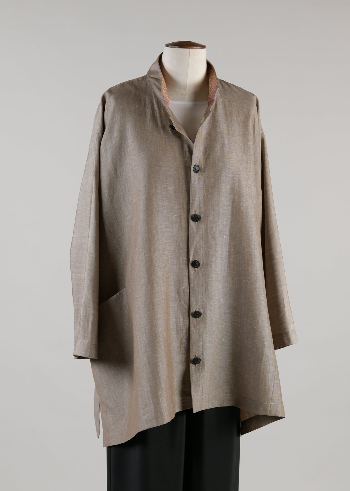 wool mix 'Binish' jacket with collar and cuff detail (cafe)