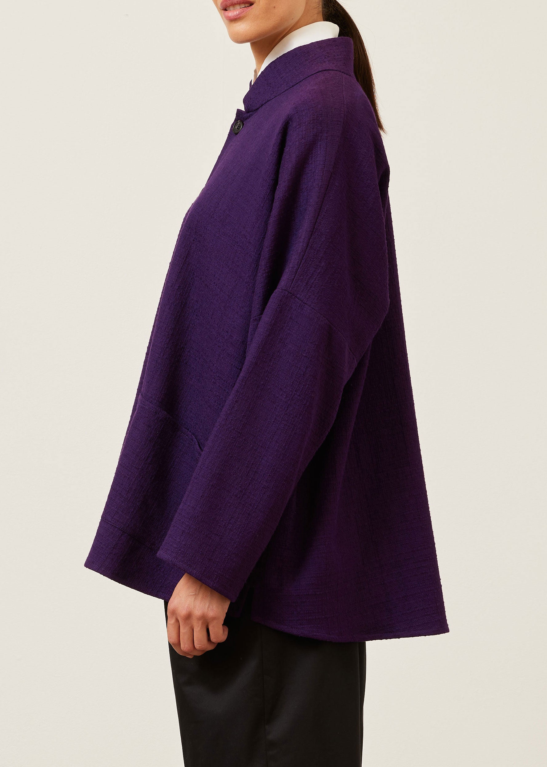 cotton chinese imperial jacket with chinese collar - long