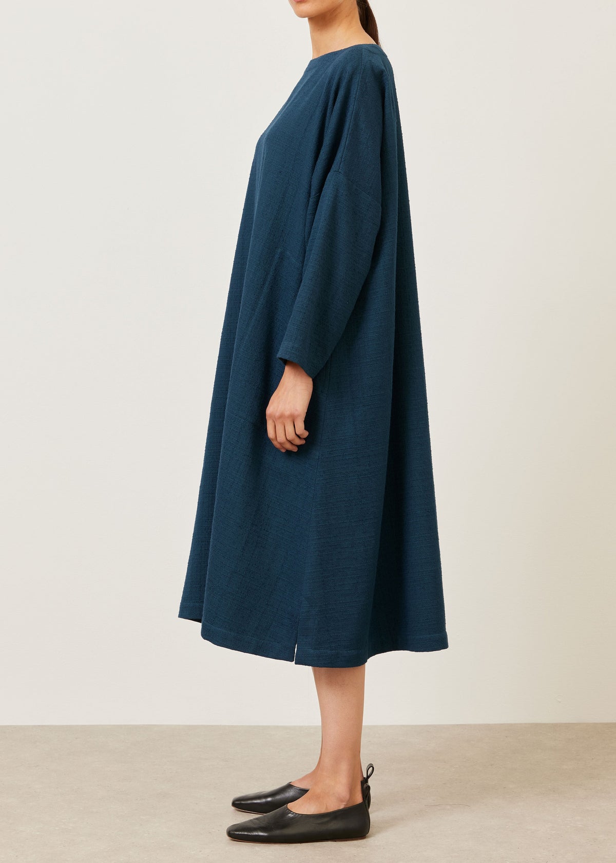 textured cotton imperial scoop neck dress