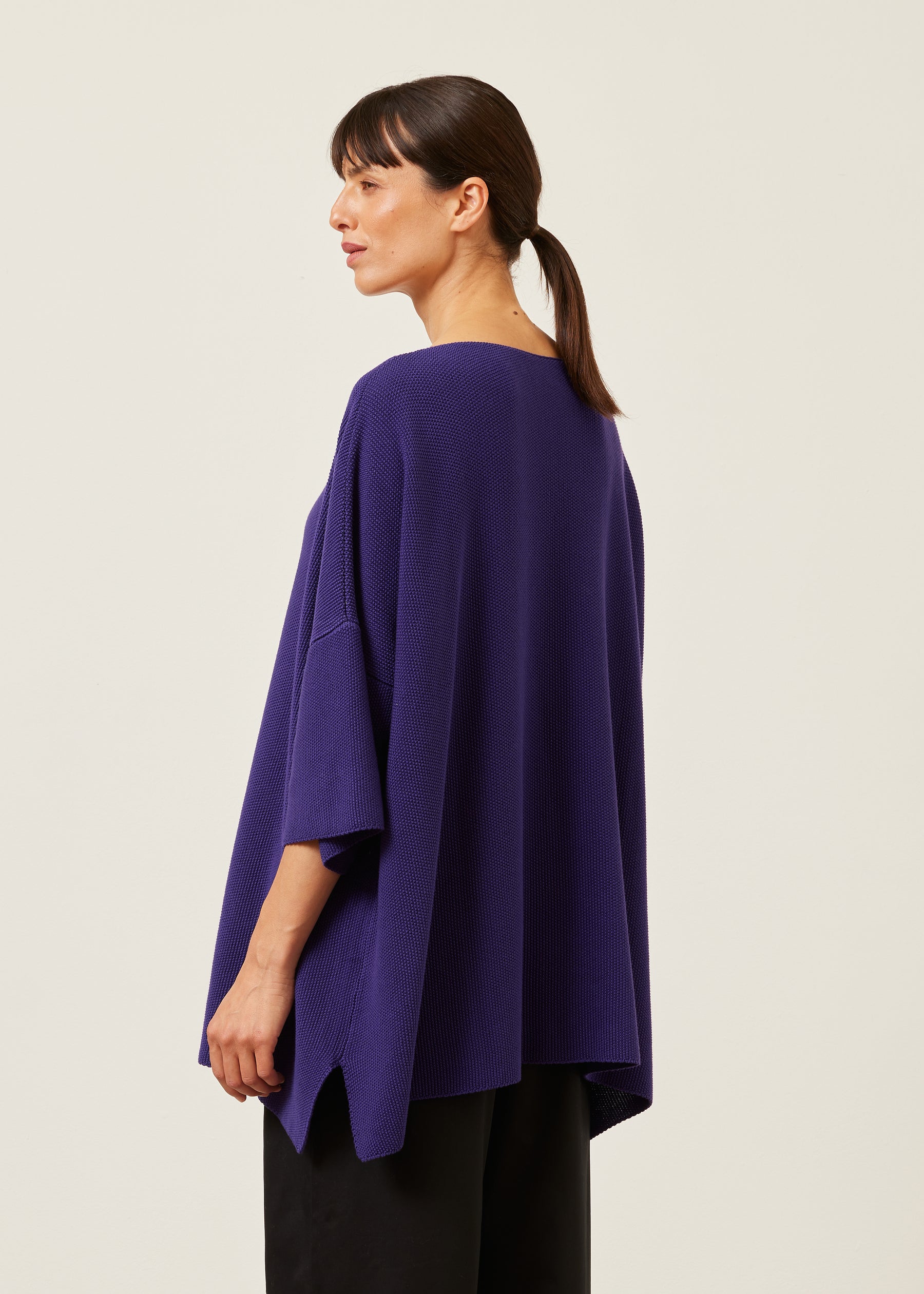 square 3/4 sleeve sweater - long