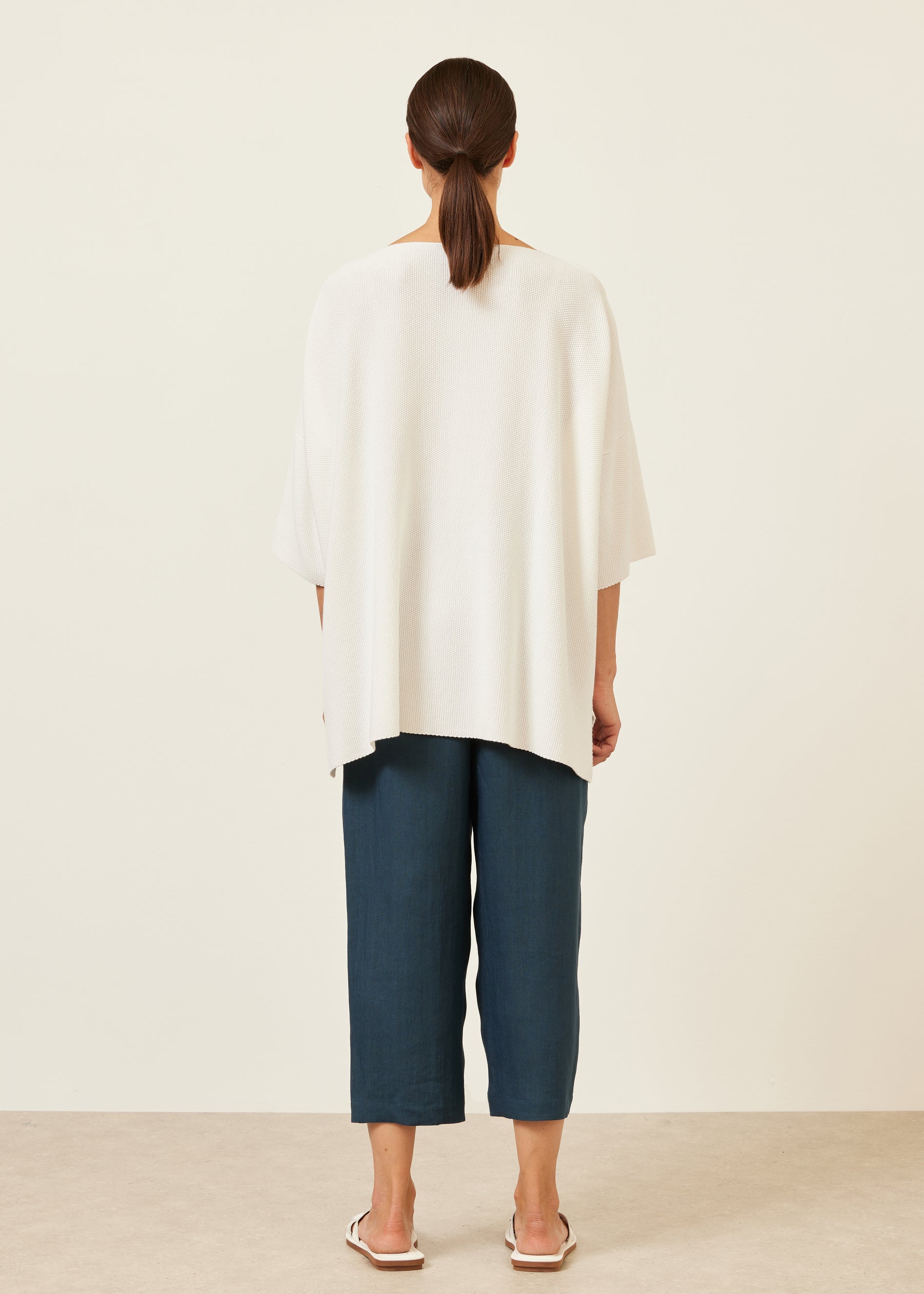 square 3/4 sleeve sweater - long