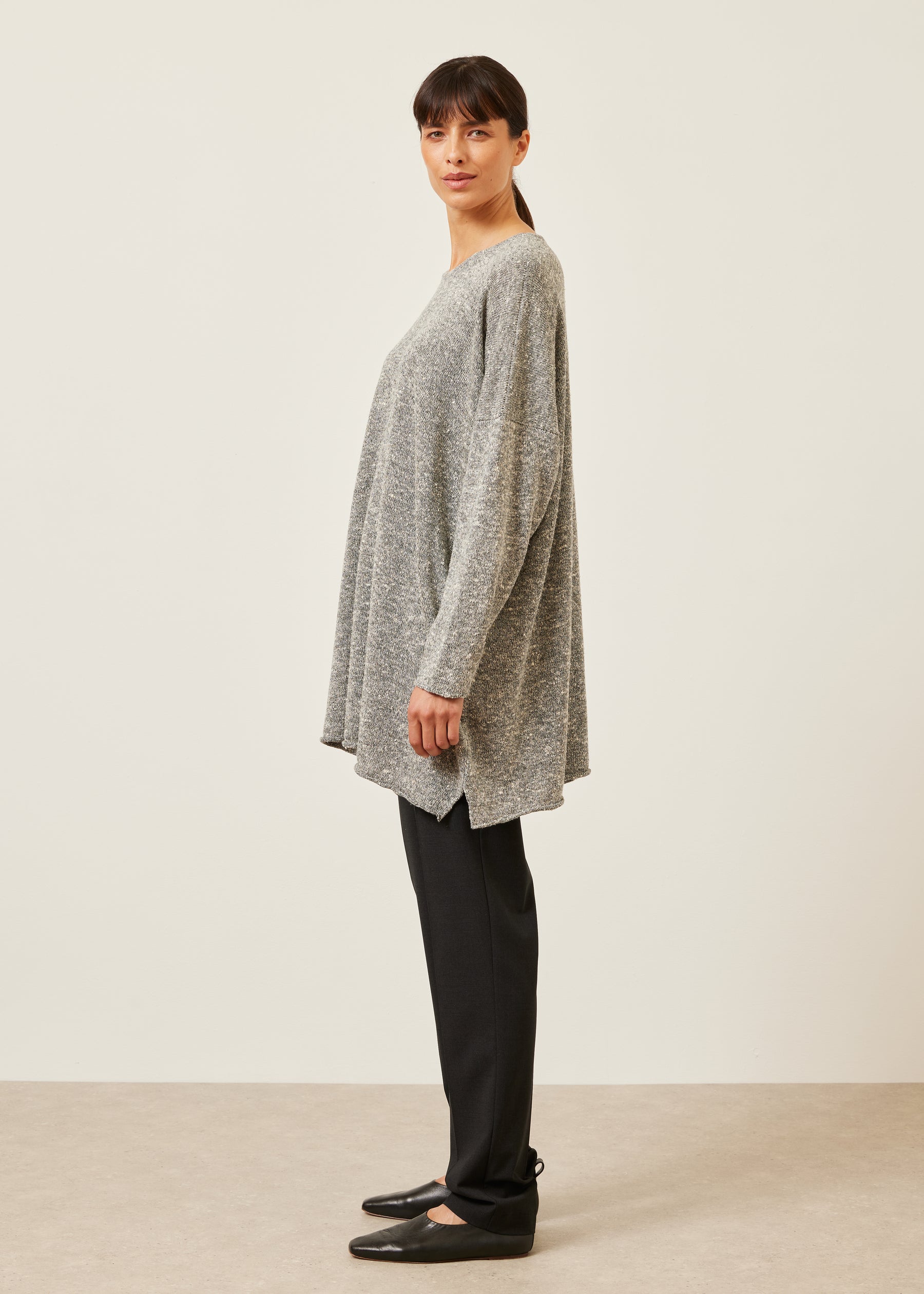 bateau neck sweater - long