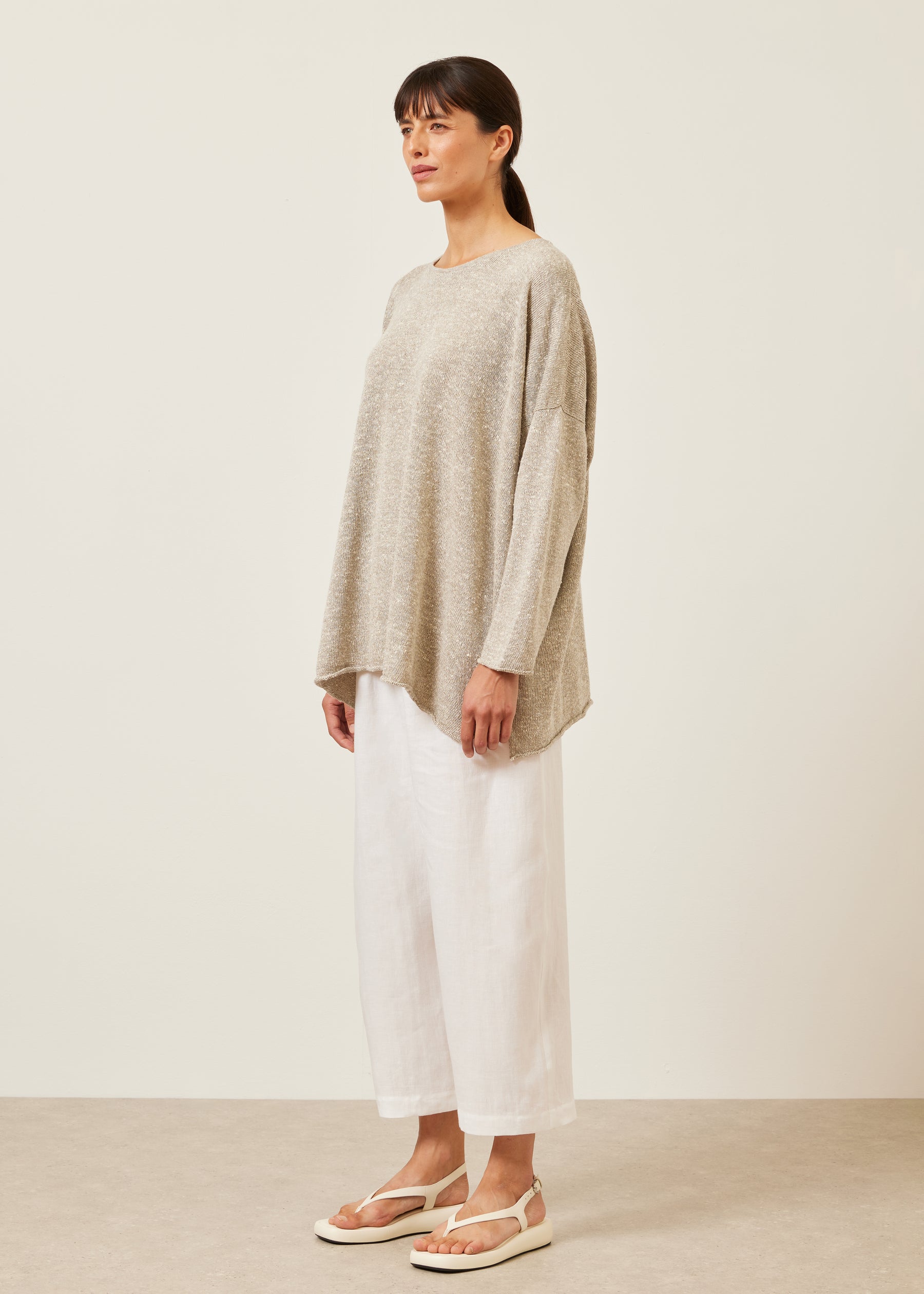 bateau neck sweater - long