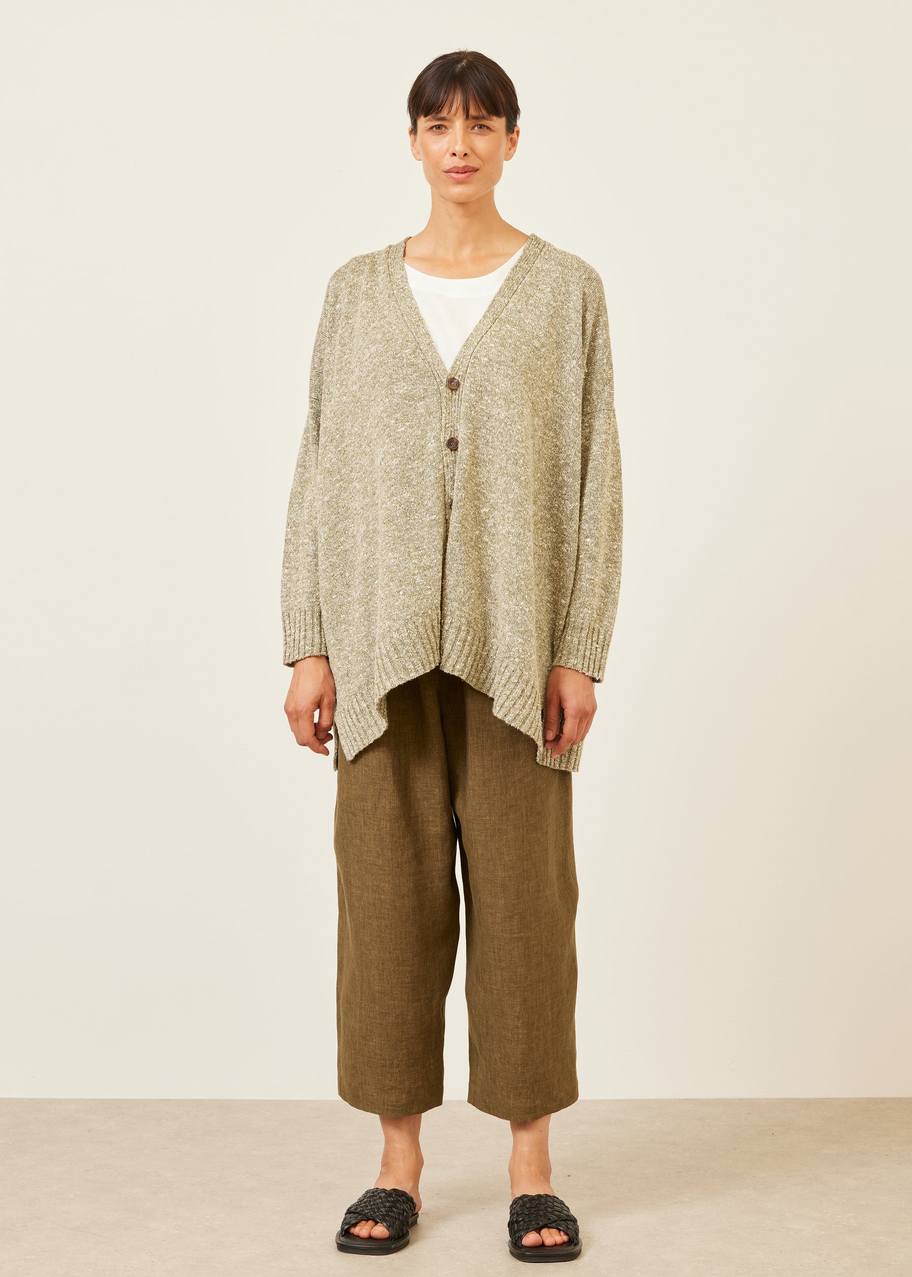 knitted v neck cardigan - mid plus