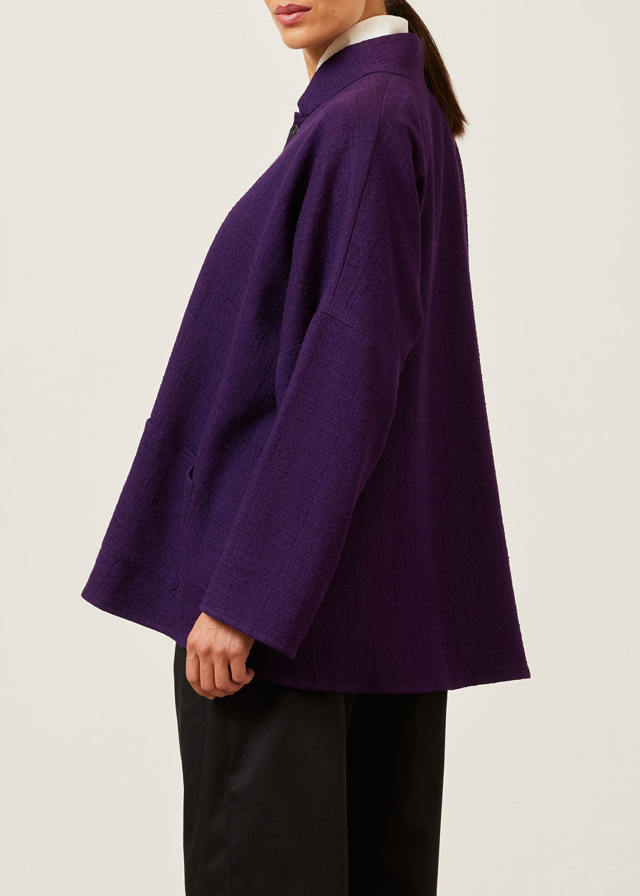 cotton chinese imperial jacket with chinese collar - long