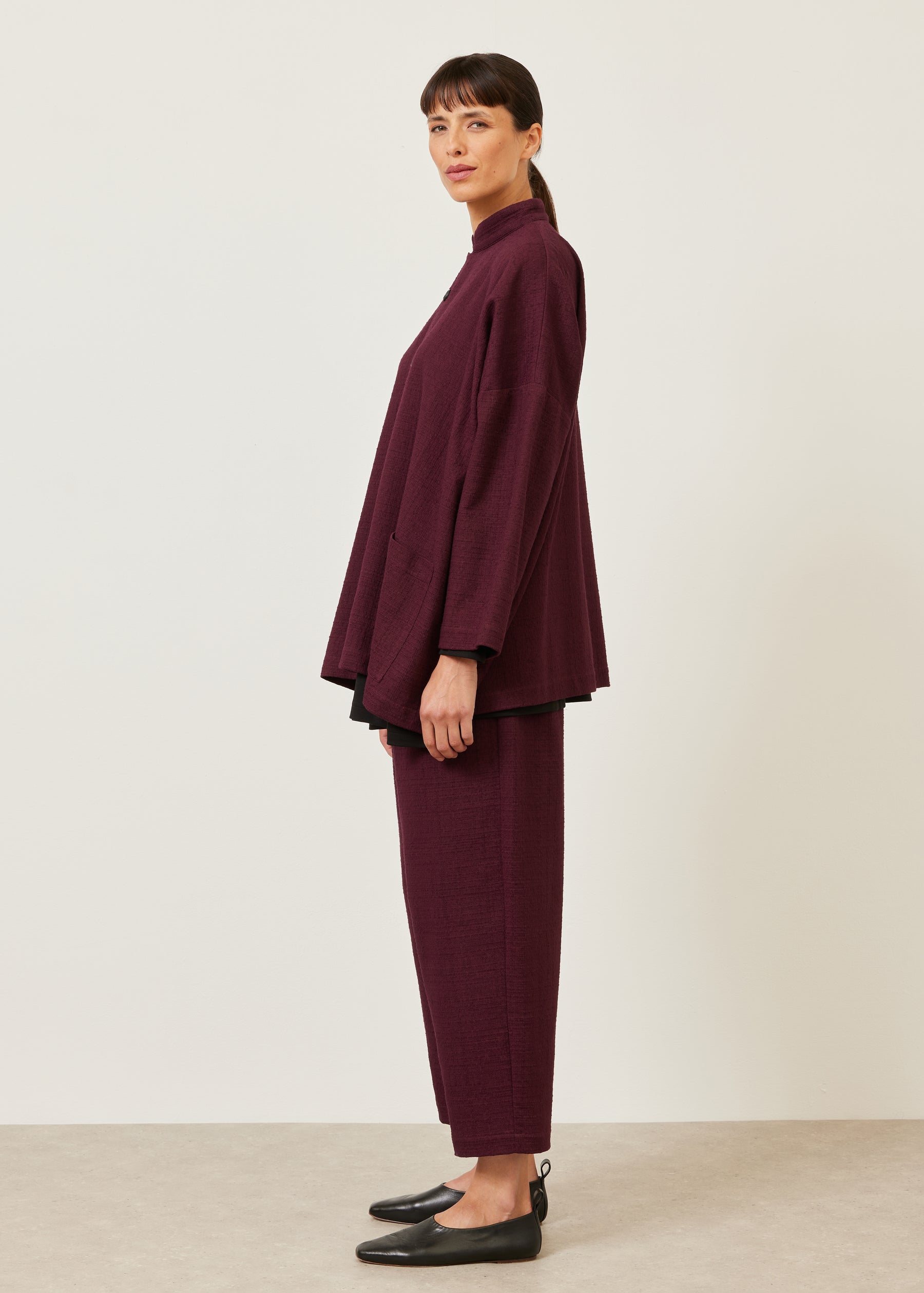 wide mandarin jacket - long