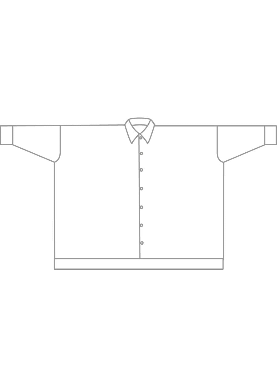 cotton wide longer back shirt with collar - long