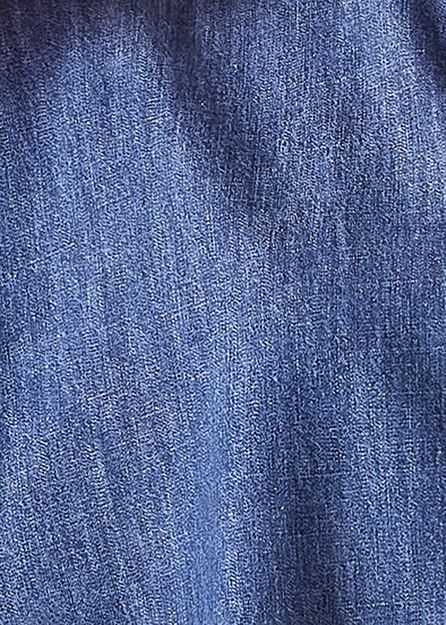 cotton denim caucasus shirt with notch collar - mid plus