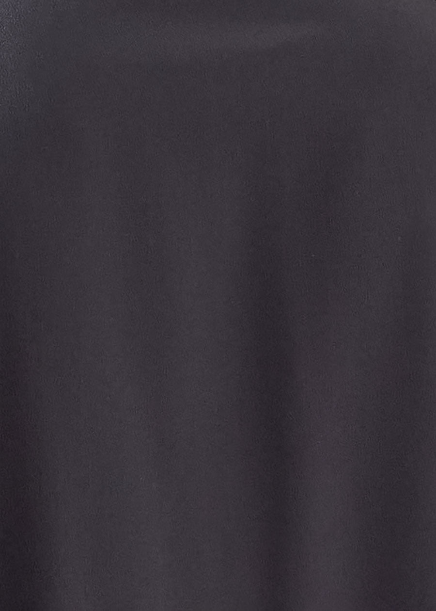 silk pleated shoulder swing shirt with chinese collar - mid plus