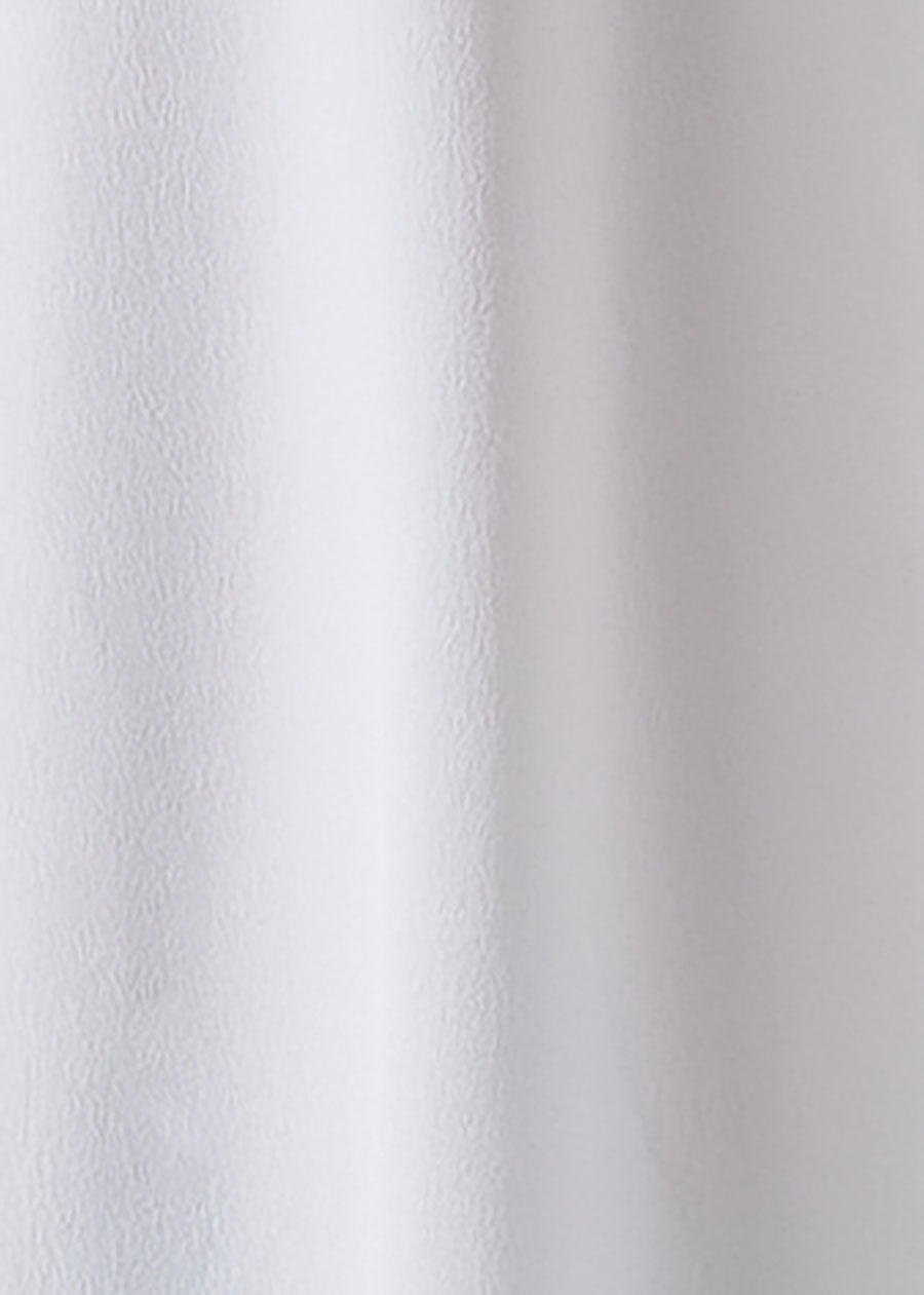 silk pleated shoulder swing shirt with chinese collar - mid plus