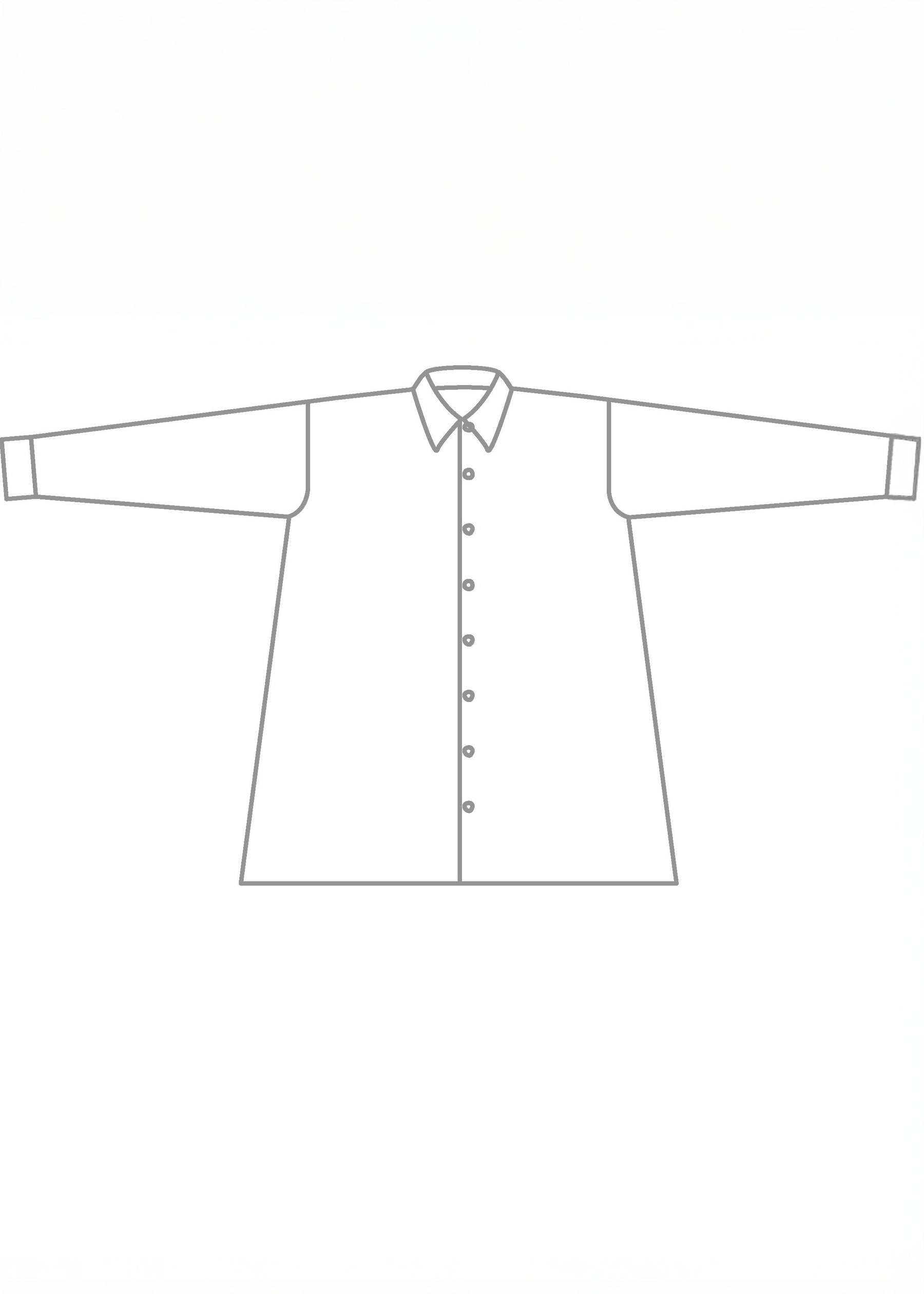 silk slim a-line back pleat shirt with collar - long plus