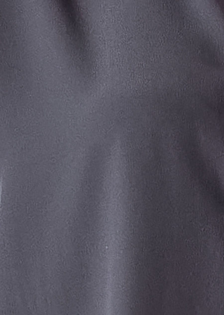 silk slim a-line back pleat shirt with collar - long plus