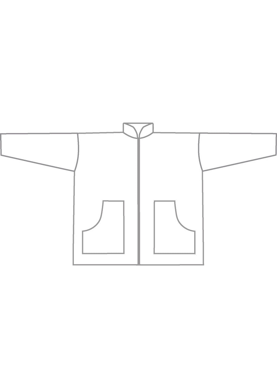 cotton jersey zipped top with chinese collar - long