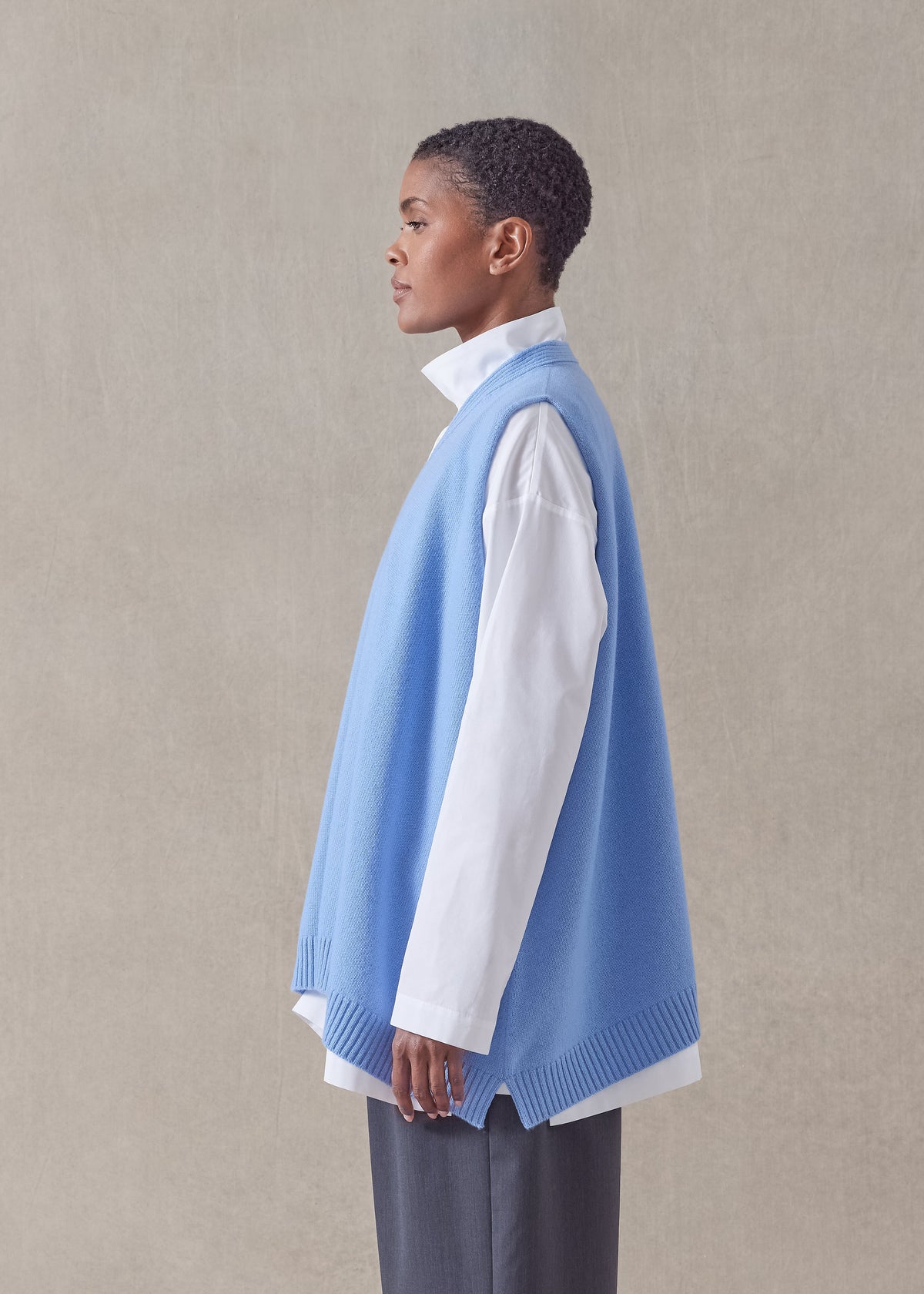 cashmere a-line sleeveless v-neck cardigan - mid plus