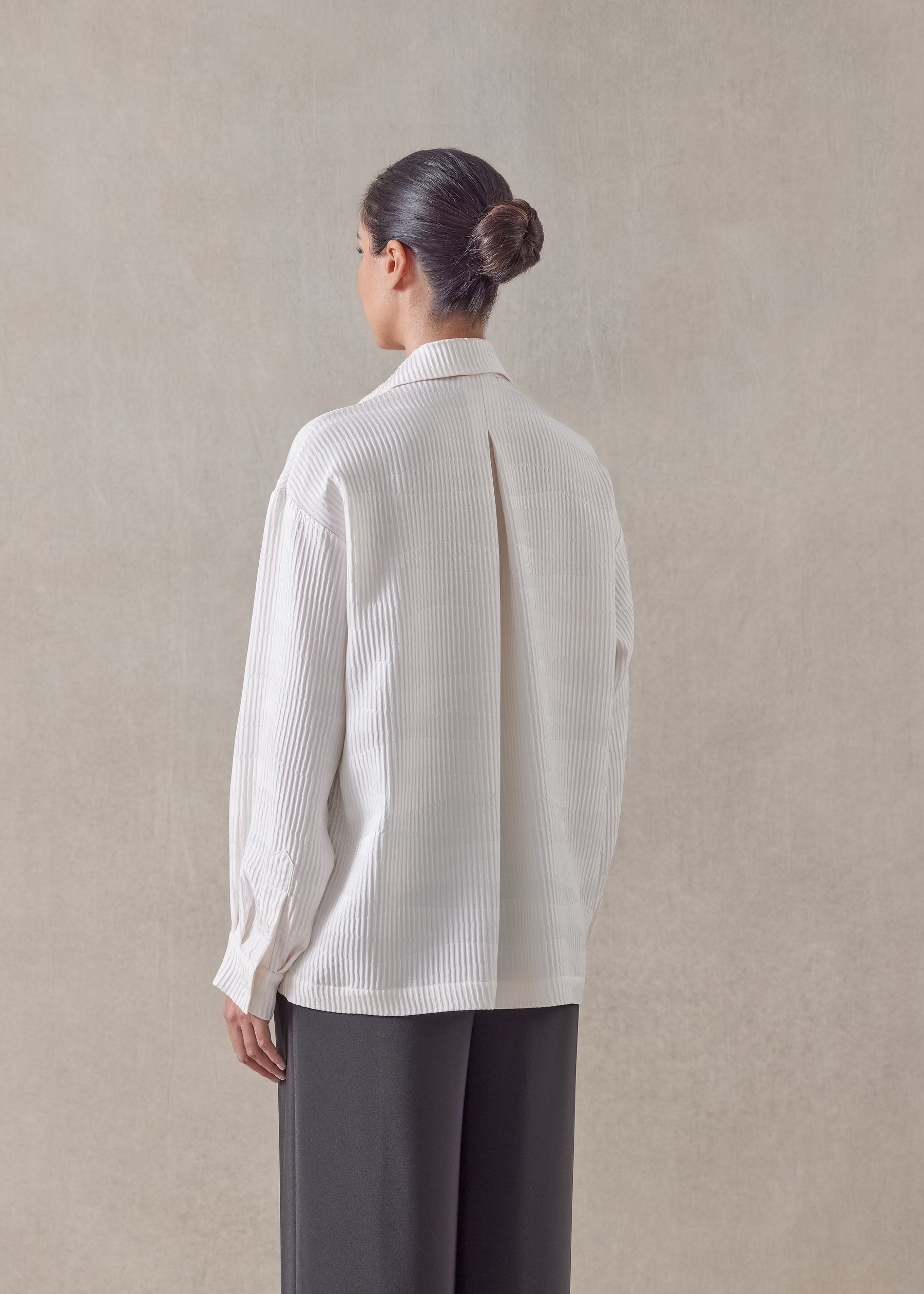 silk slim shirt with collar - regular
