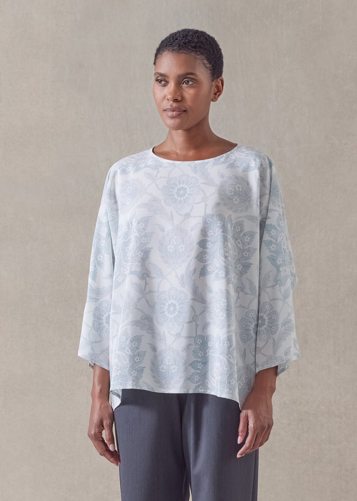 silk boat neck top - mid