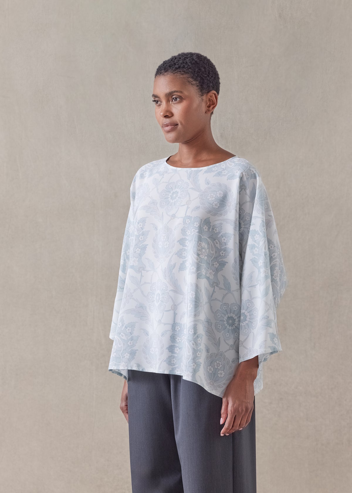 silk boat neck top - mid