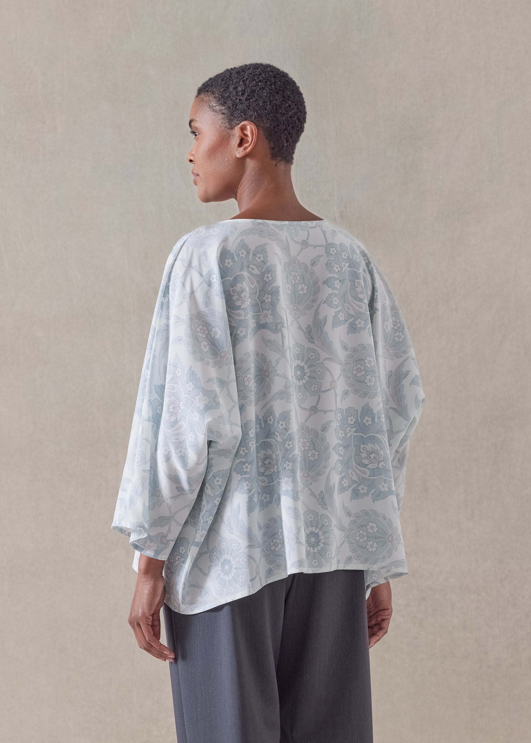 silk boat neck top - mid