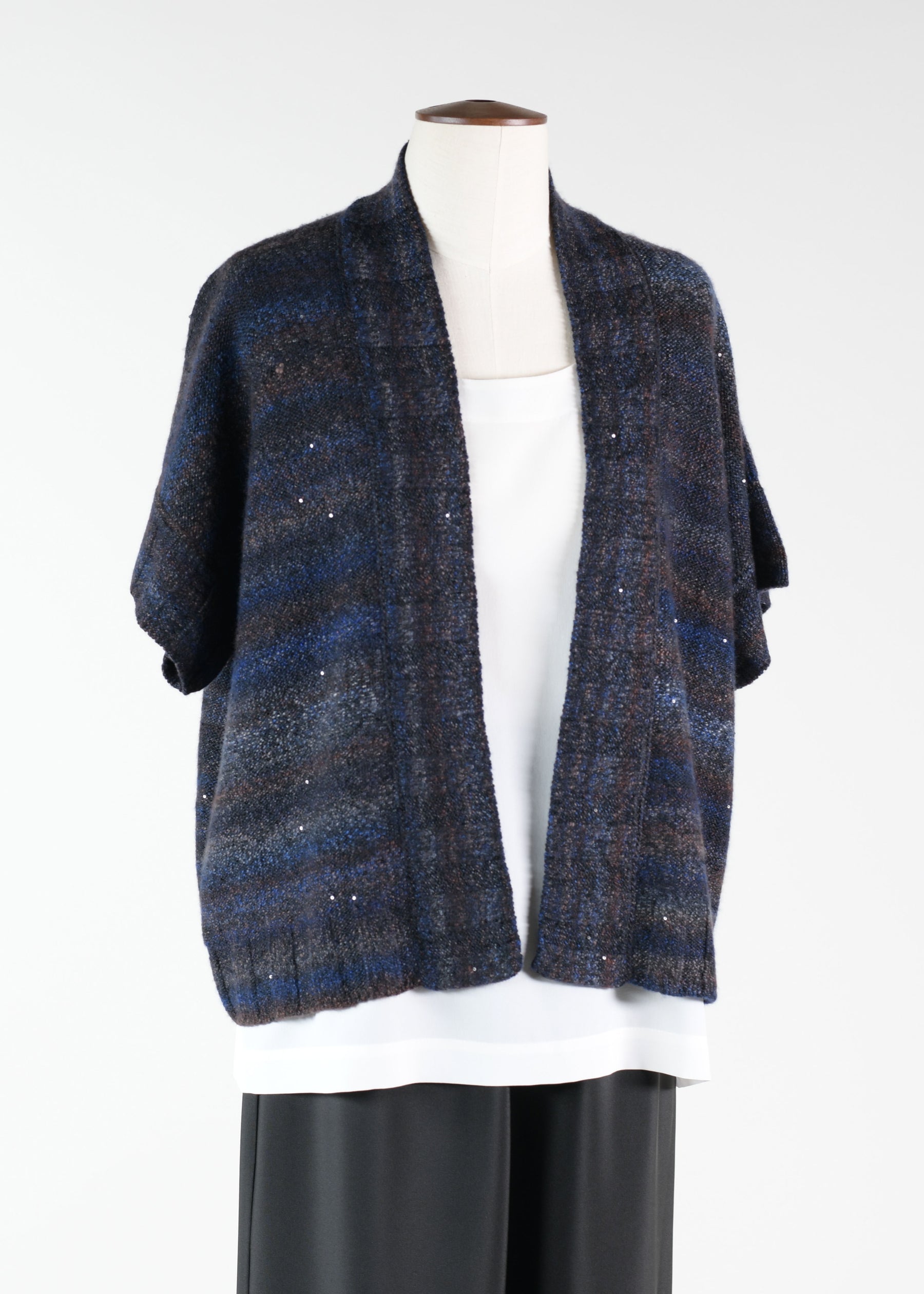 cropped short sleeve open cardigan