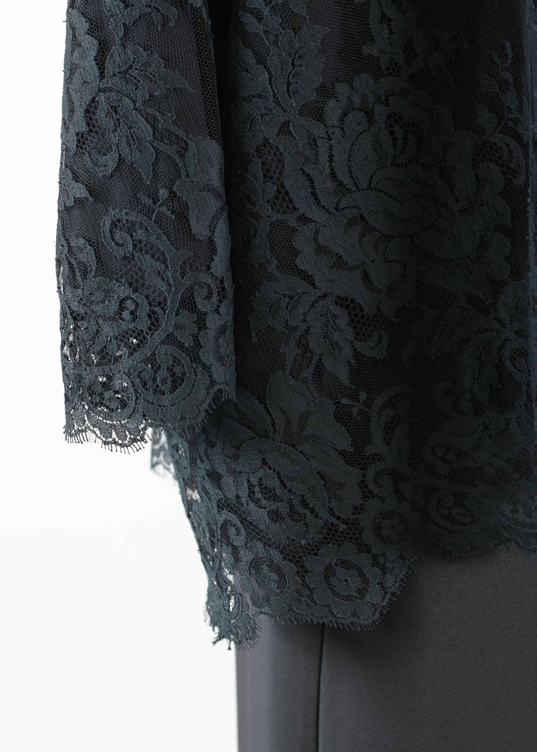 cotton mix wide a-line monks neck top - long