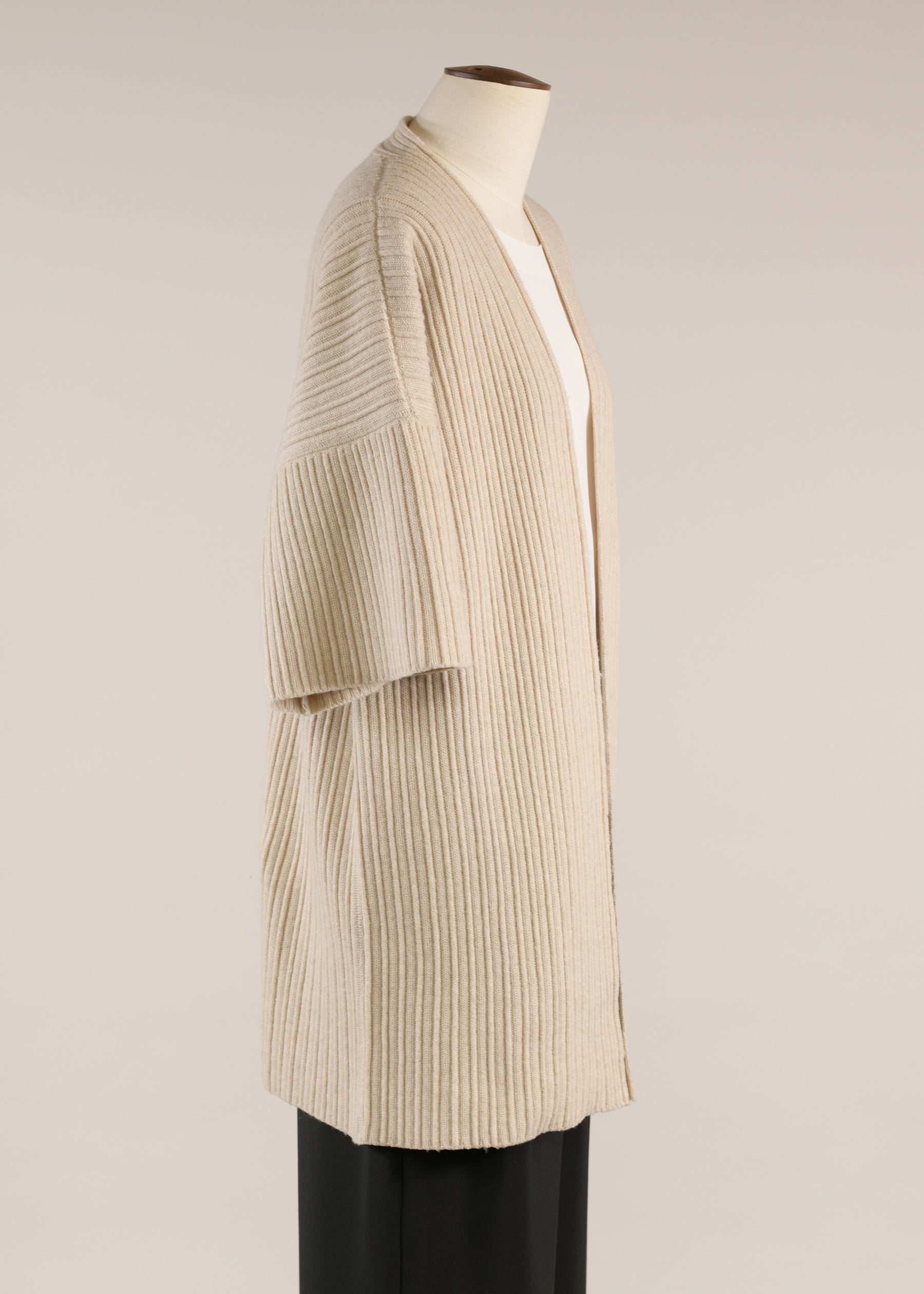3/4 sleeve open cardigan - long plus
