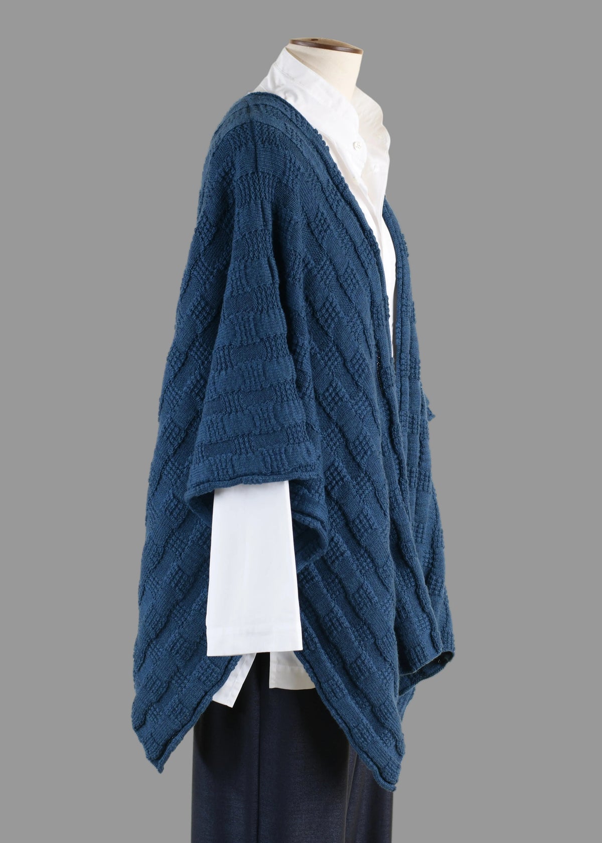 mernio wool extra wide knit tabard - mid (tealdark)