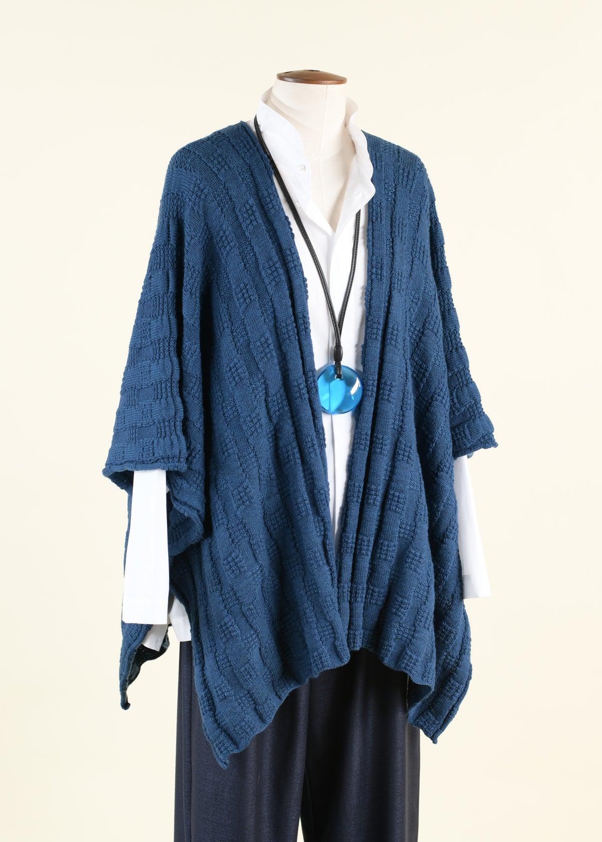 wool extra wide knit tabard - mid