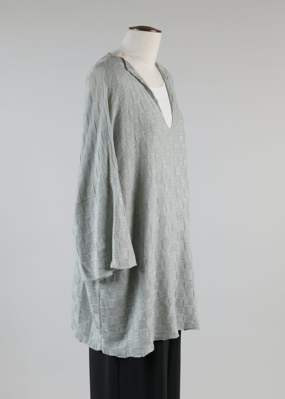 square short sleeve slit neck - long