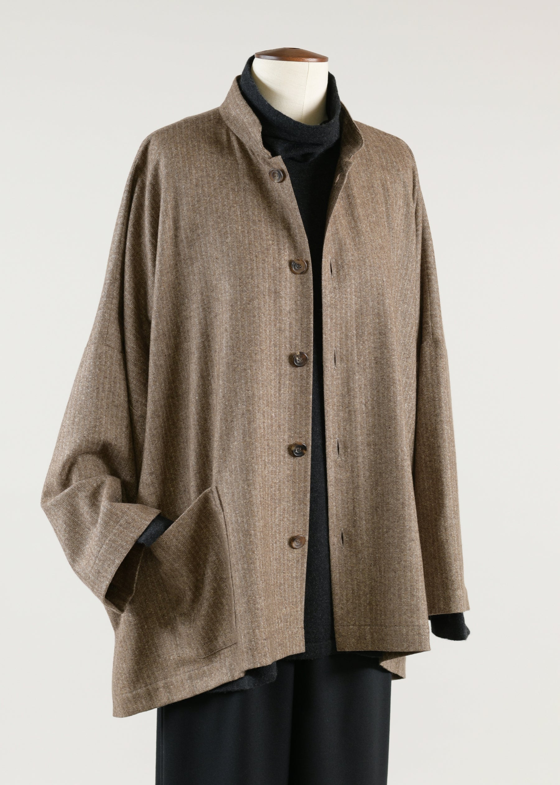 wide mandarin jacket - long