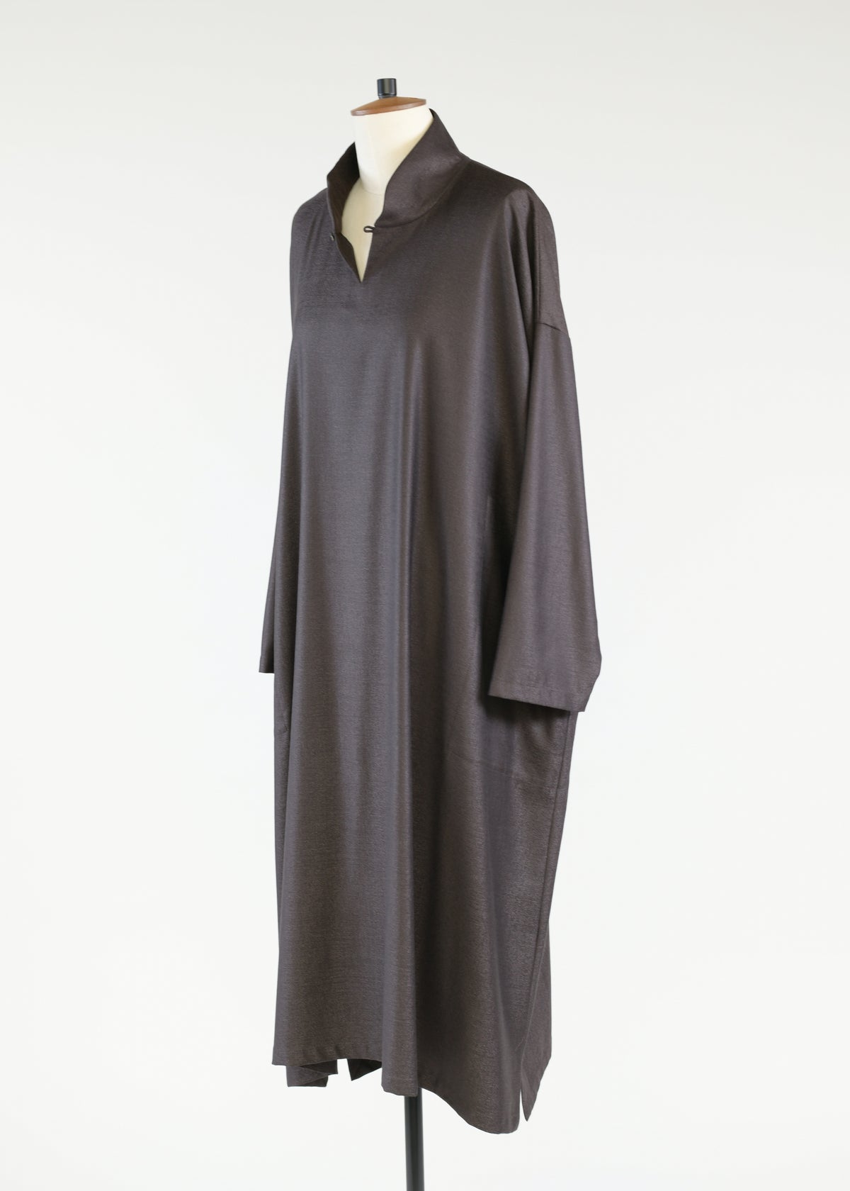 wide a-line dress with chinese collar