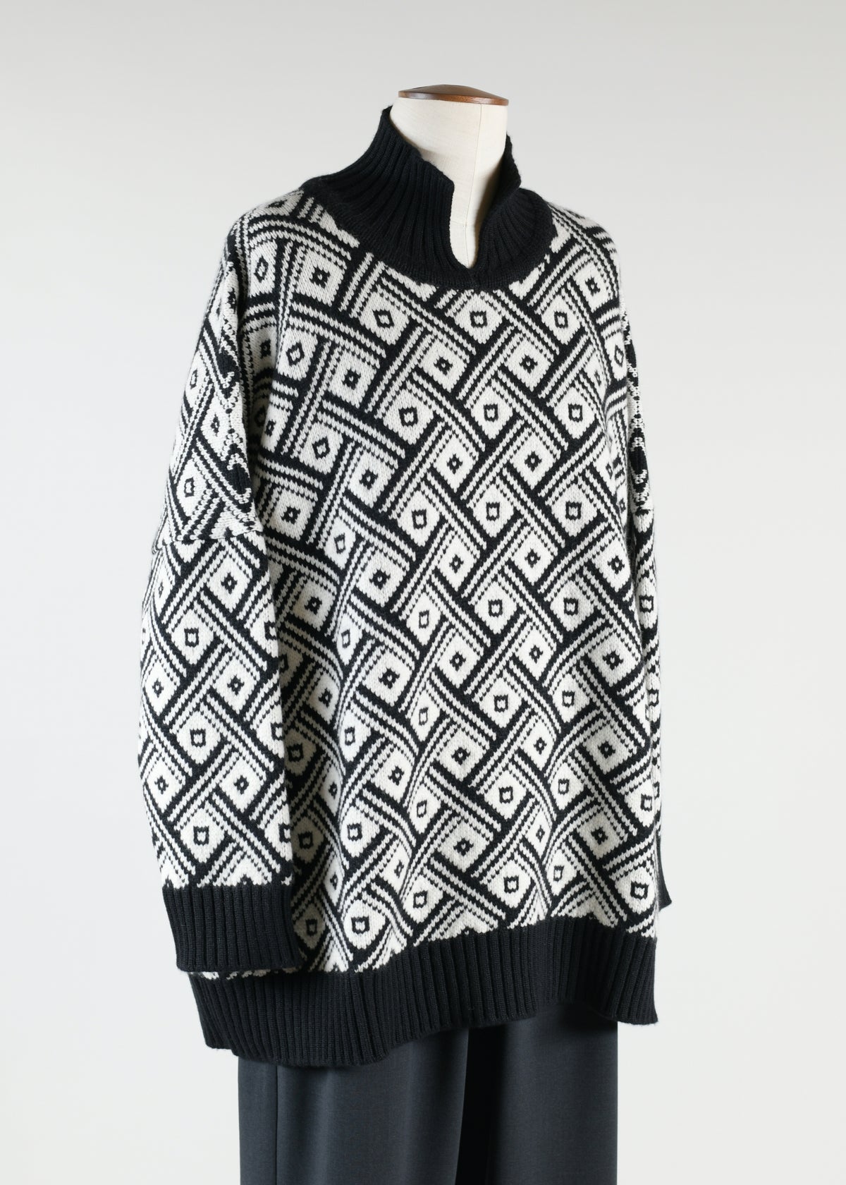 slit high neck sweater - mid plus