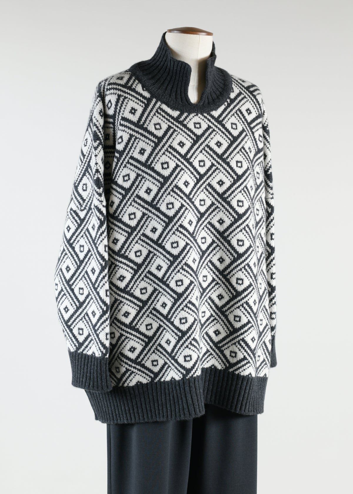 slit high neck sweater - mid plus