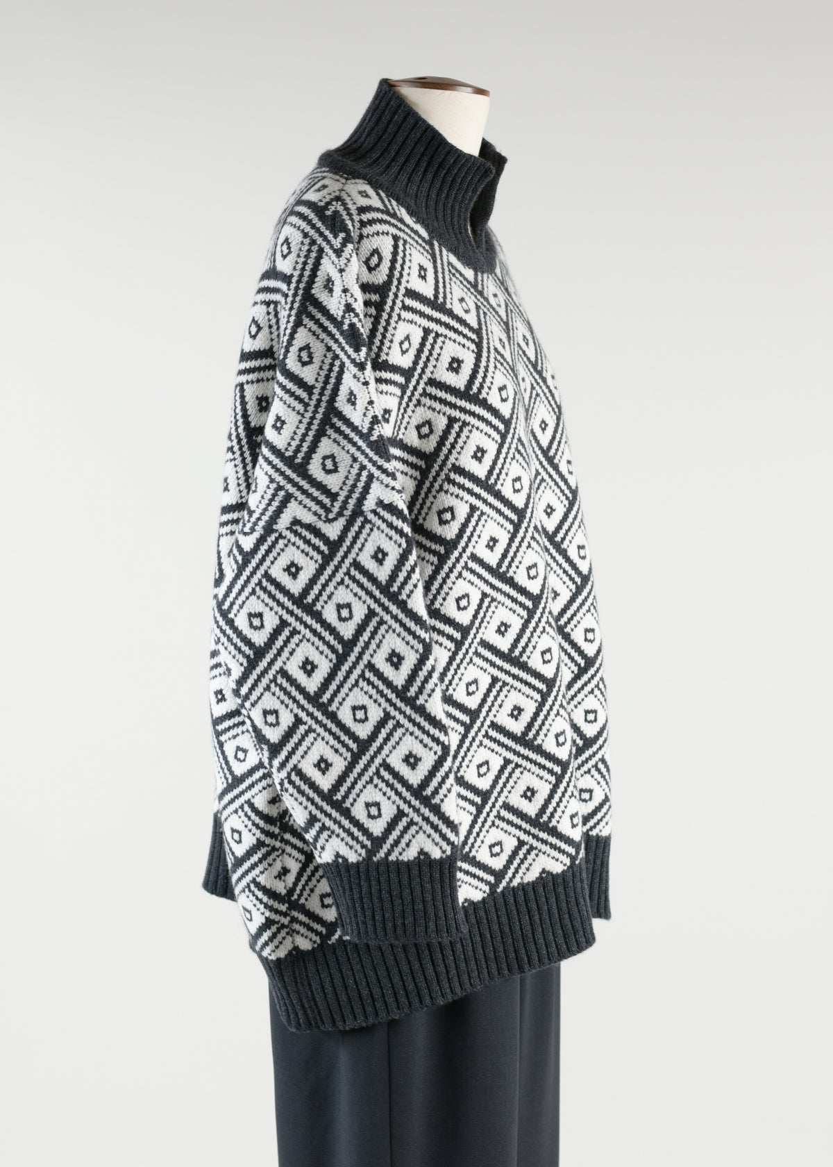 slit high neck sweater - mid plus