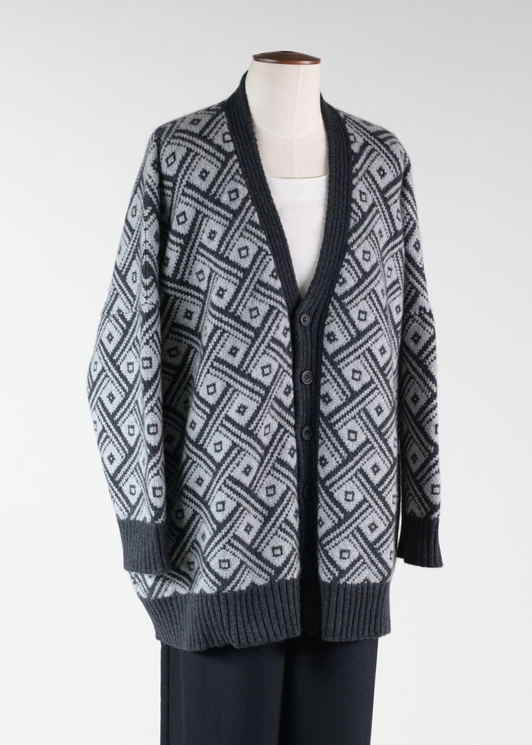 3/4 width v neck cardigan - long