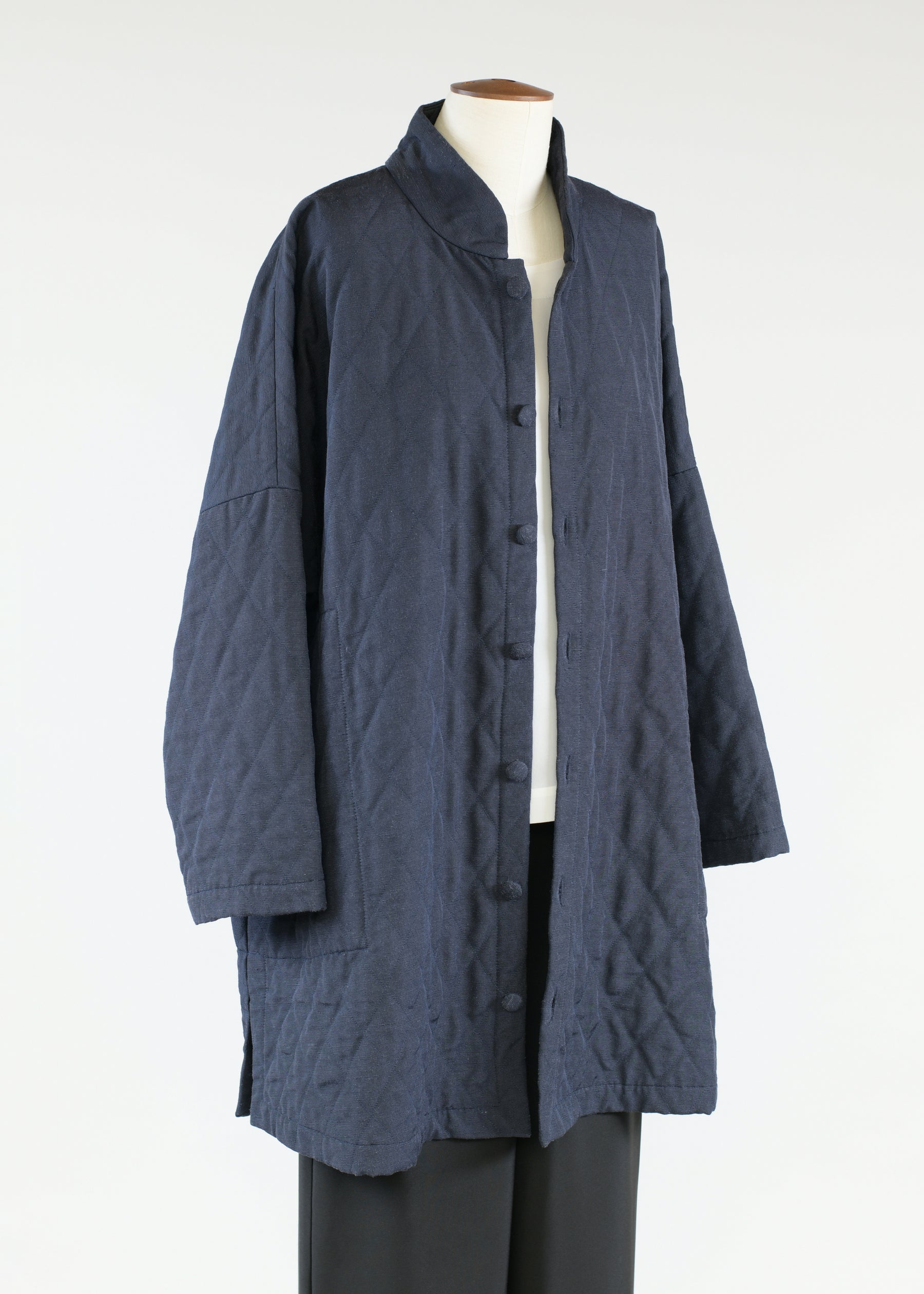 imperial coat with chinese collar - long plus